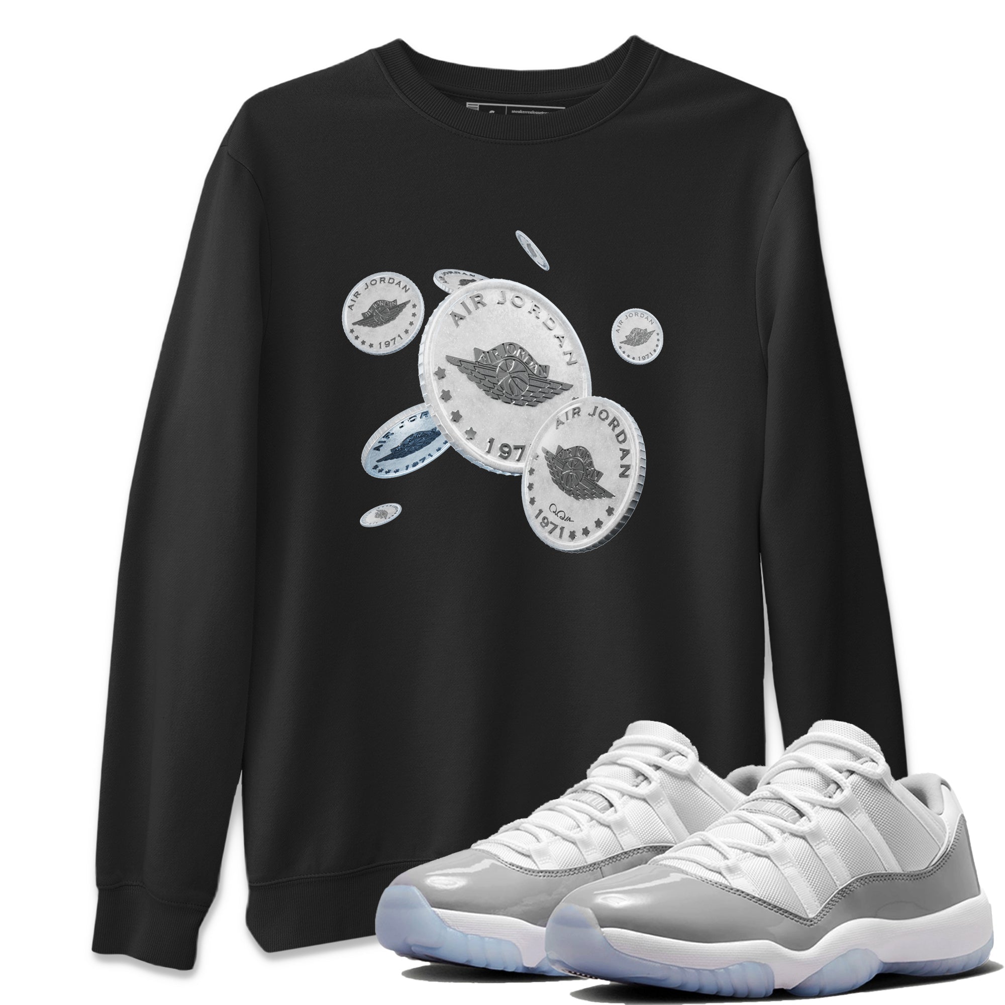 Drop Coin Unisex Tops - Air Jordan 11 White Cement