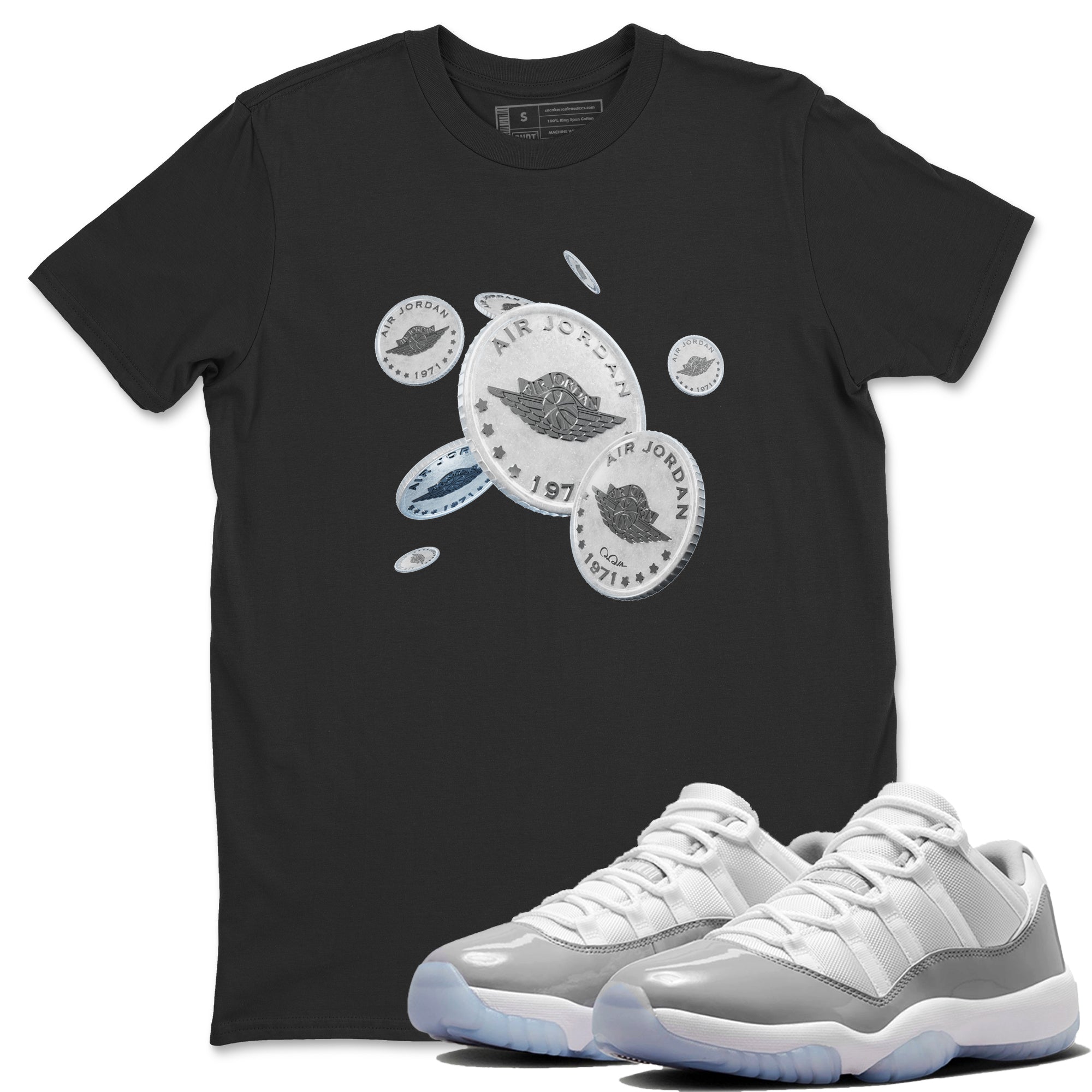 Drop Coin Unisex Tops - Air Jordan 11 White Cement