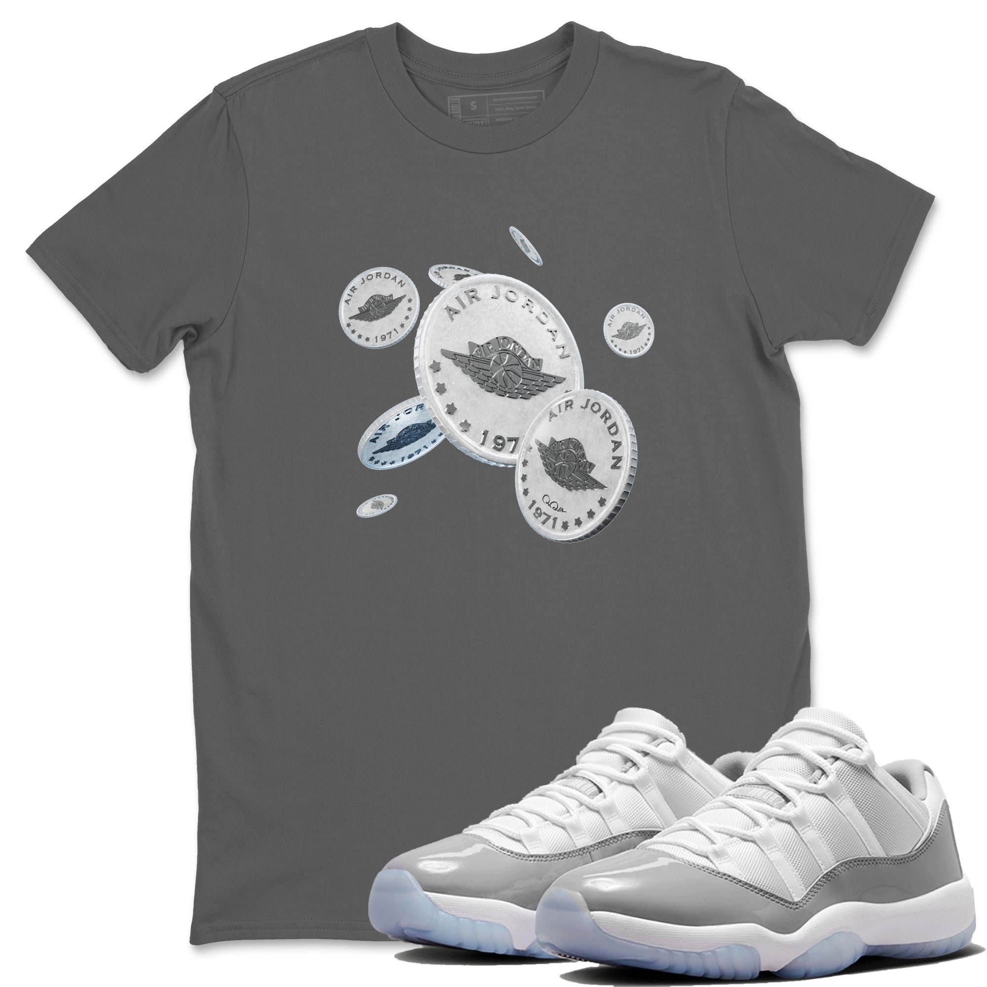 Drop Coin Unisex Tops - Air Jordan 11 White Cement