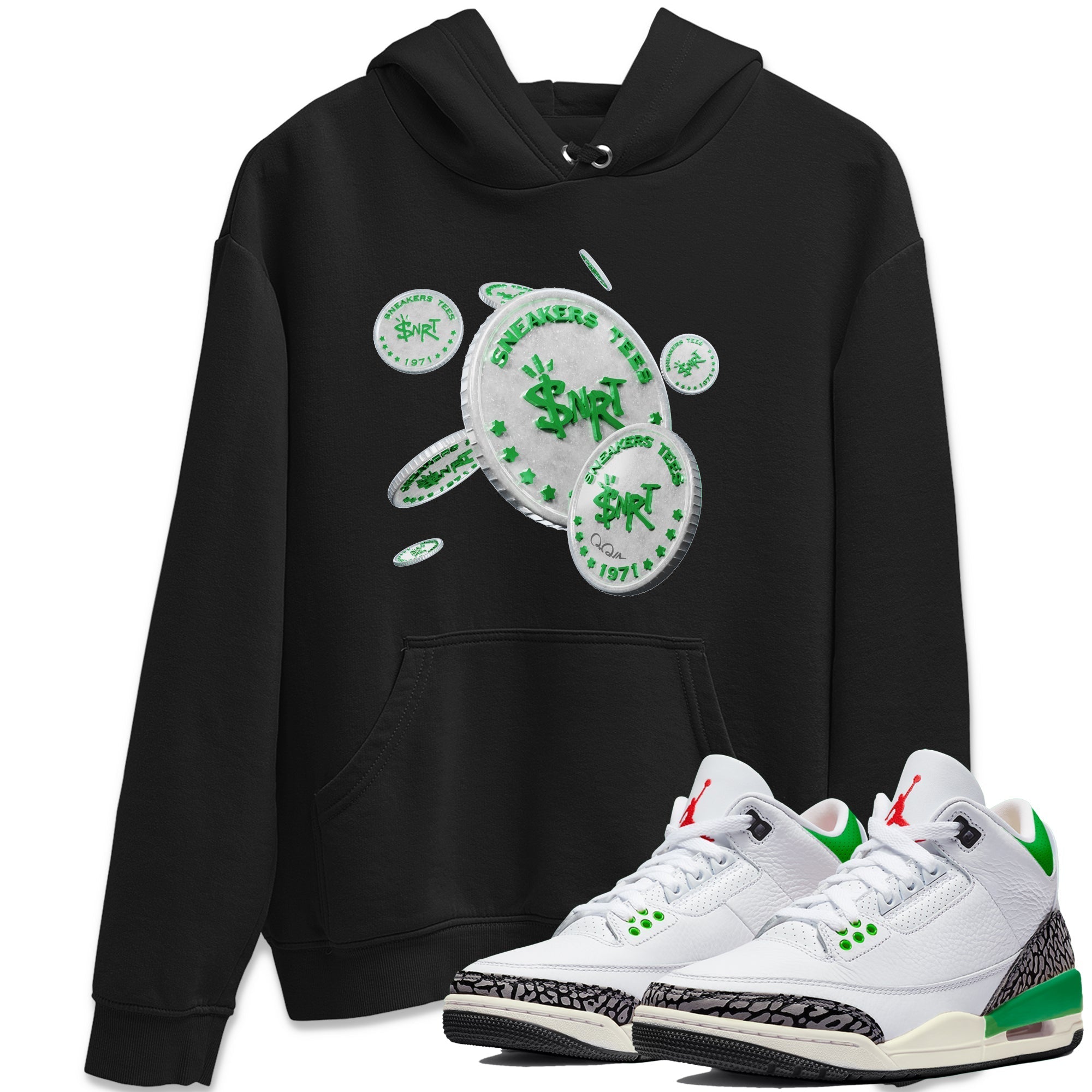 Drop Coin Unisex Tops - Air Jordan 3 Lucky Green