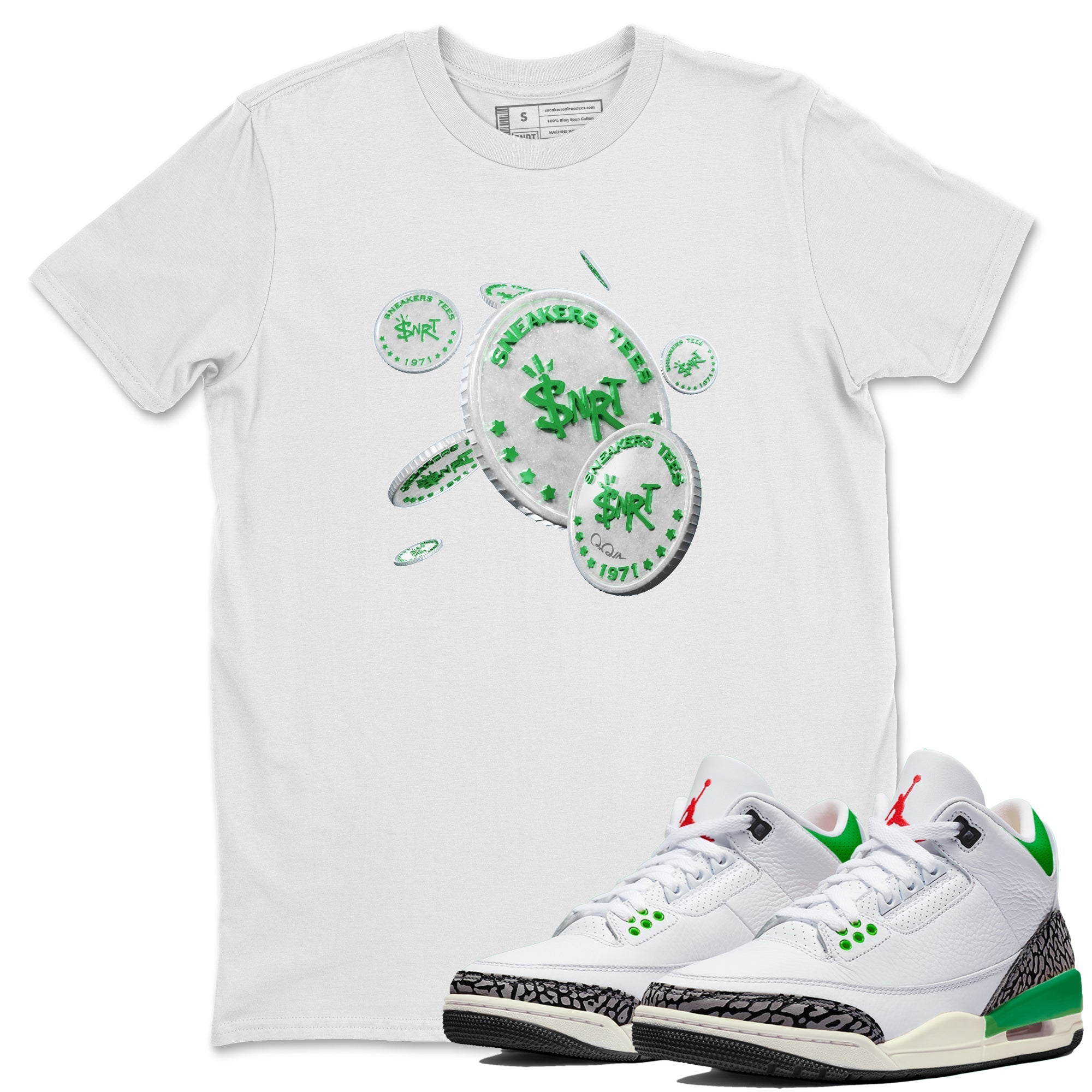 Drop Coin Unisex Tops - Air Jordan 3 Lucky Green