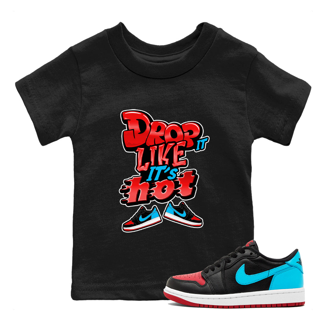 Drop It Like It's Hot snkmatch Tee Kids - Air Jordan 1 UNC to Chicago