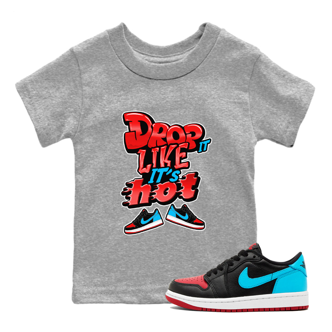 Drop It Like It's Hot snkmatch Tee Kids - Air Jordan 1 UNC to Chicago