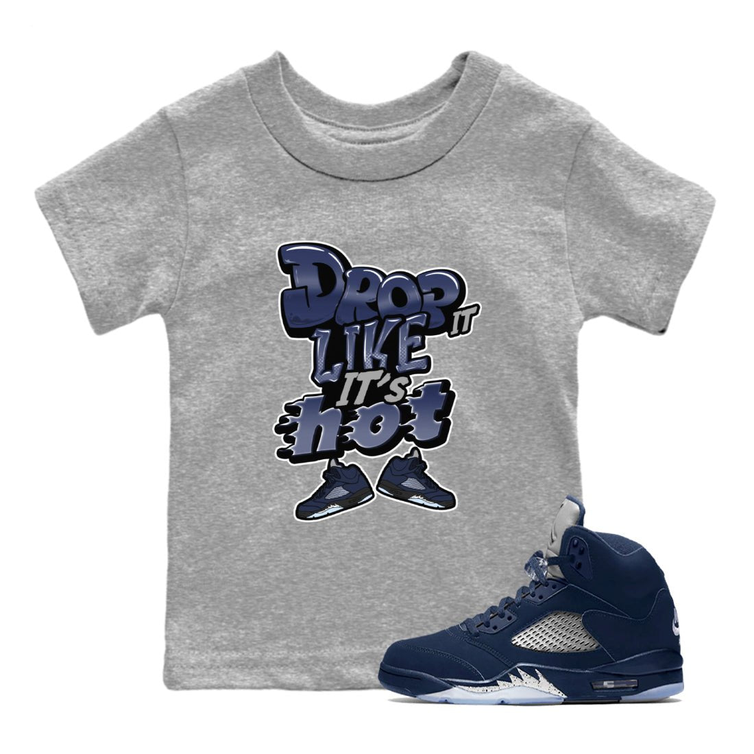 Drop It Like It's Hot snkmatch Tee Kids - Air Jordan 5 Georgetown