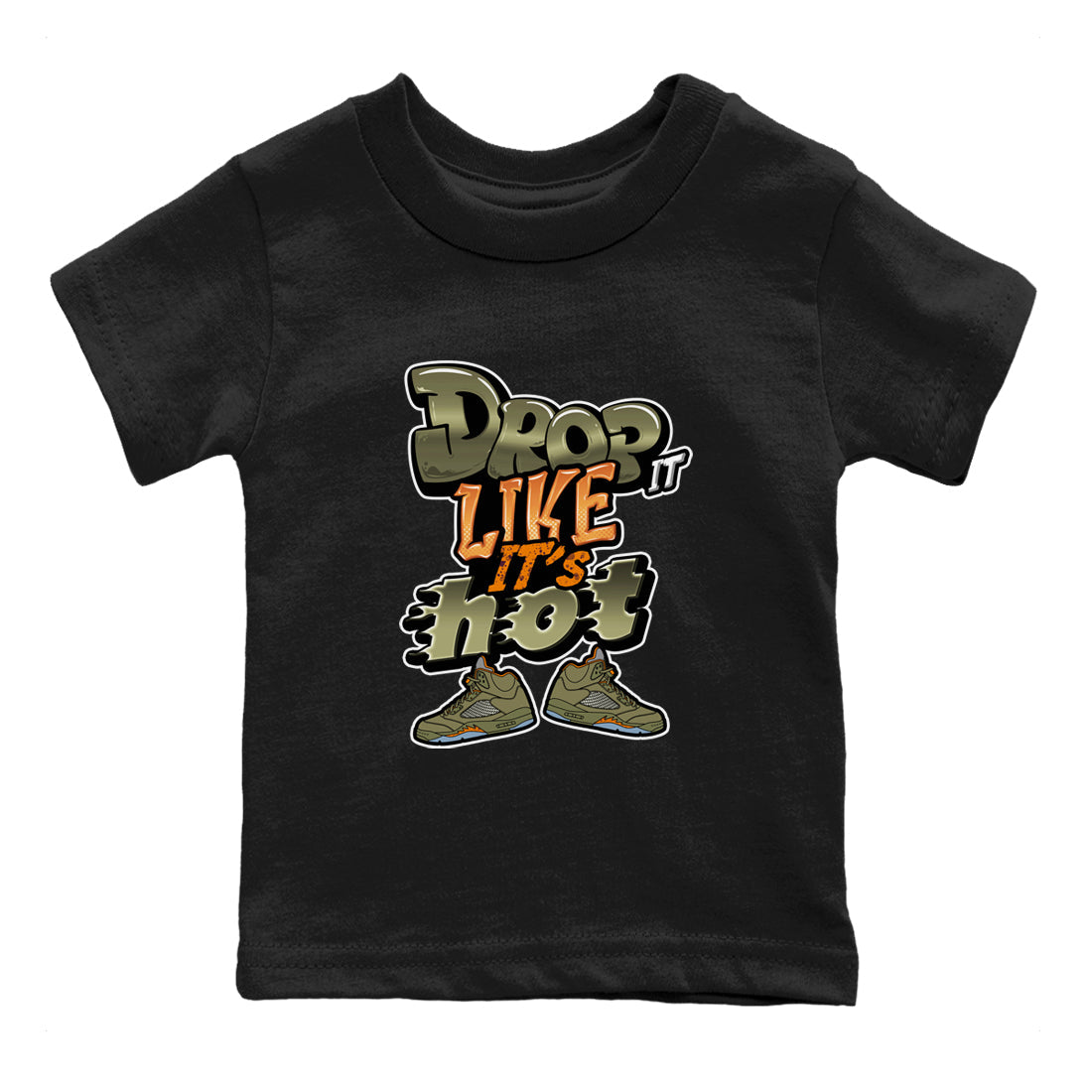 Drop It Like It's Hot snkmatch Tees Kids - Air Jordan 5 Olive