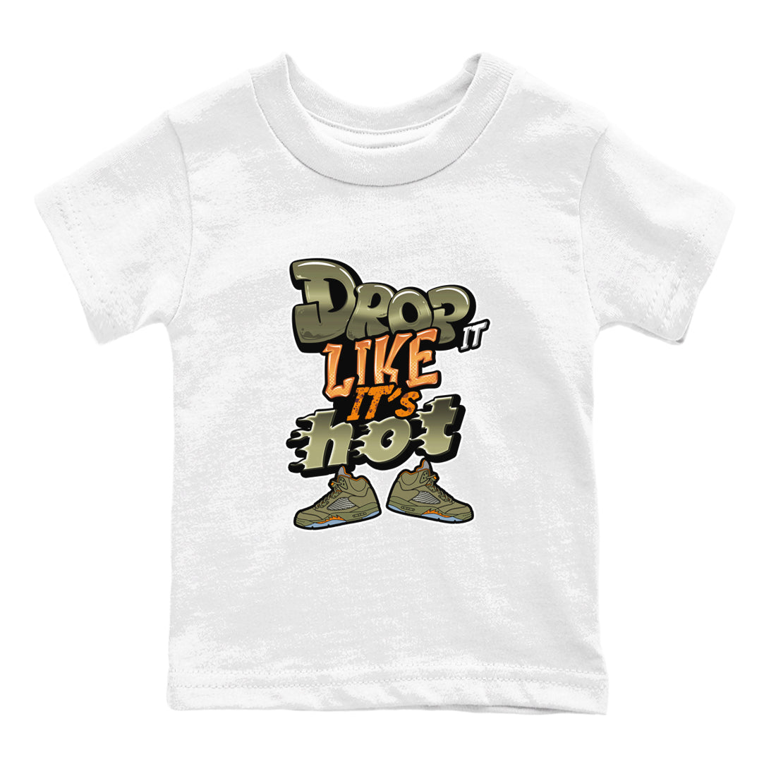 Drop It Like It's Hot snkmatch Tees Kids - Air Jordan 5 Olive