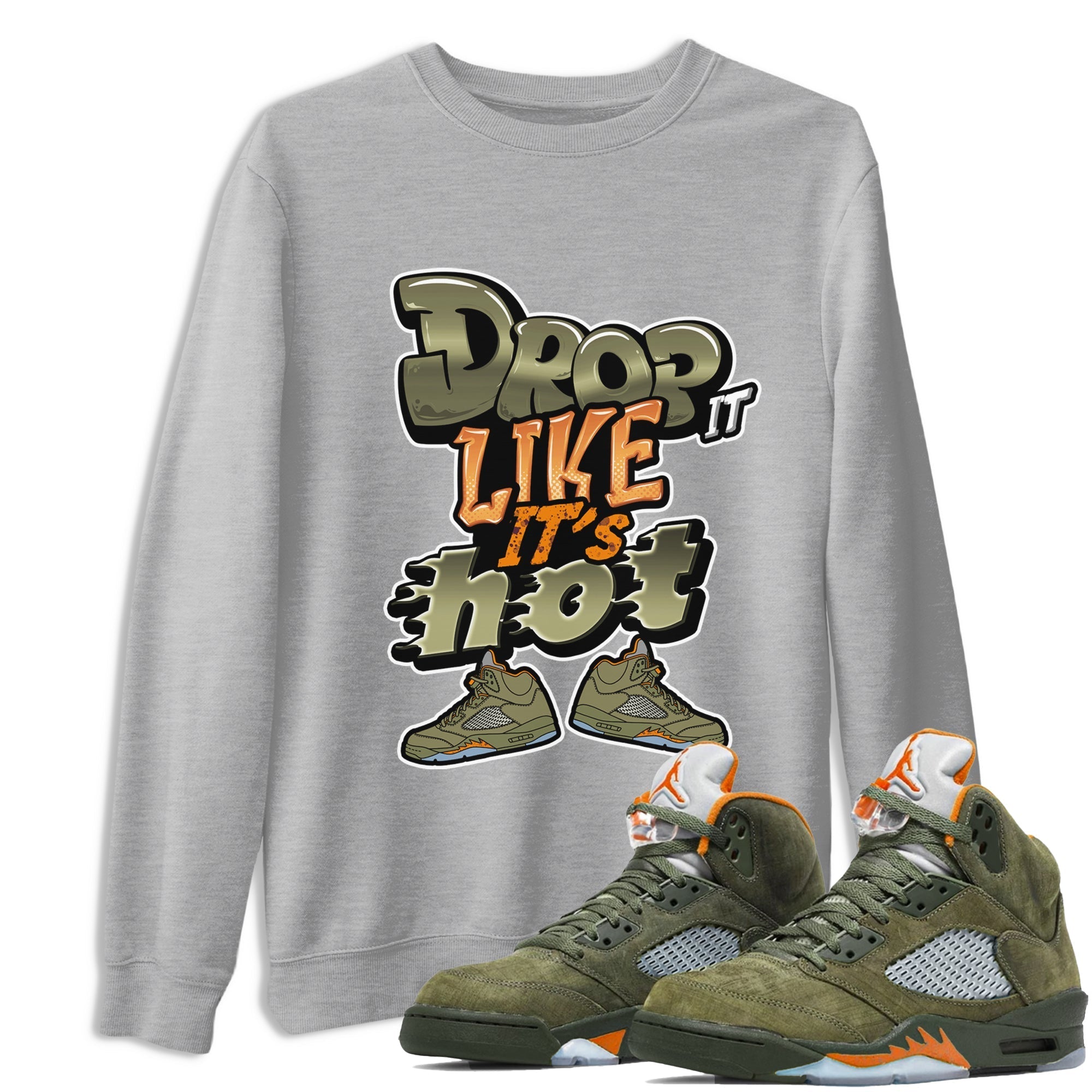 Drop It Like It's Hot snkmatch Tees - Air Jordan 5 Olive