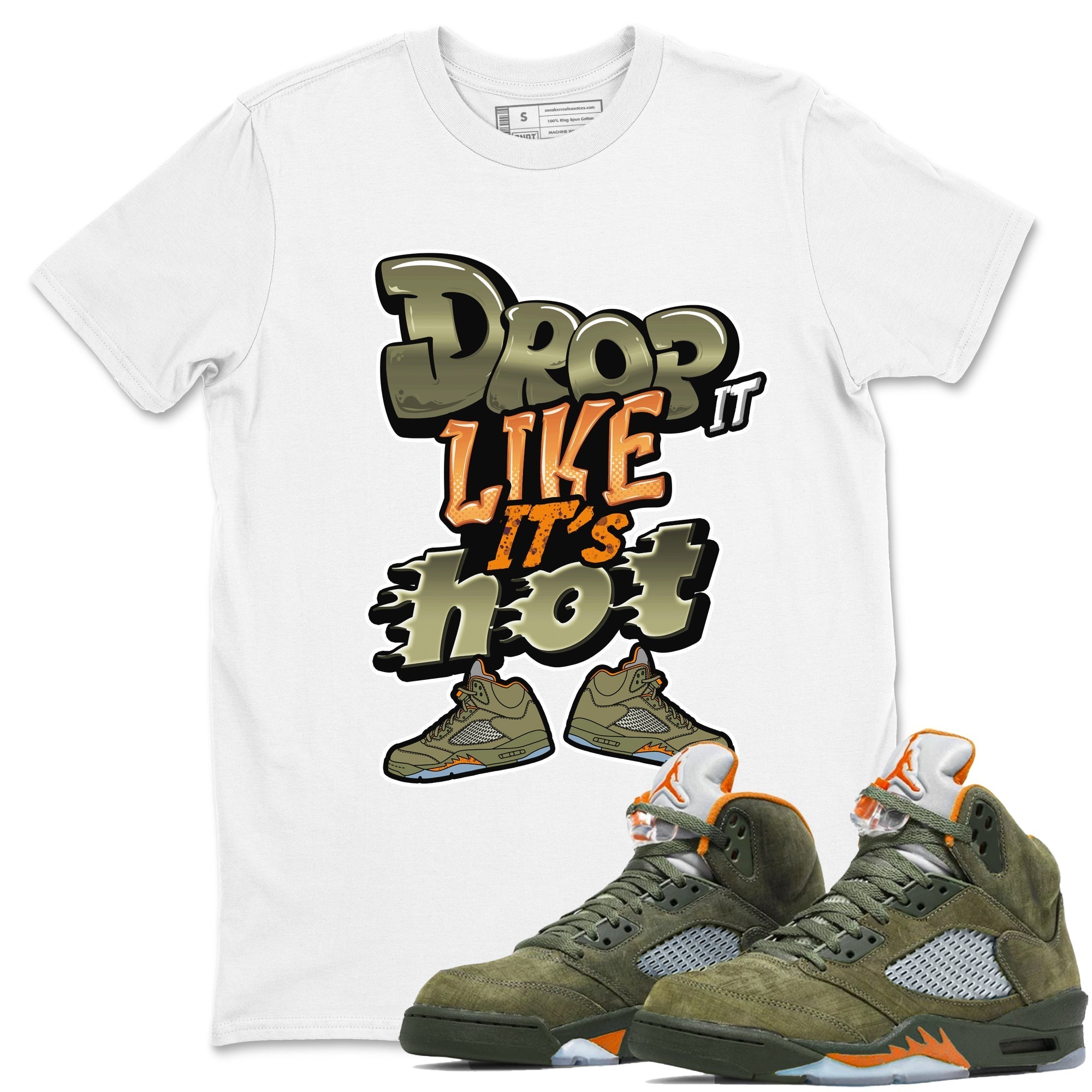 Drop It Like It's Hot snkmatch Tees - Air Jordan 5 Olive