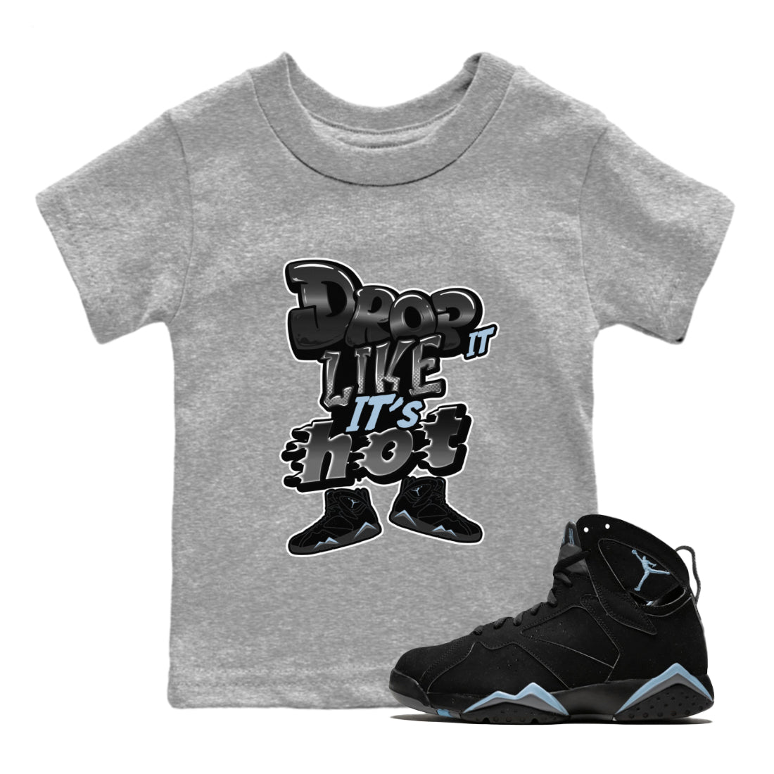 Drop It Like It's Hot snkmatch Tee Kids - Air Jordan 7 Chambray