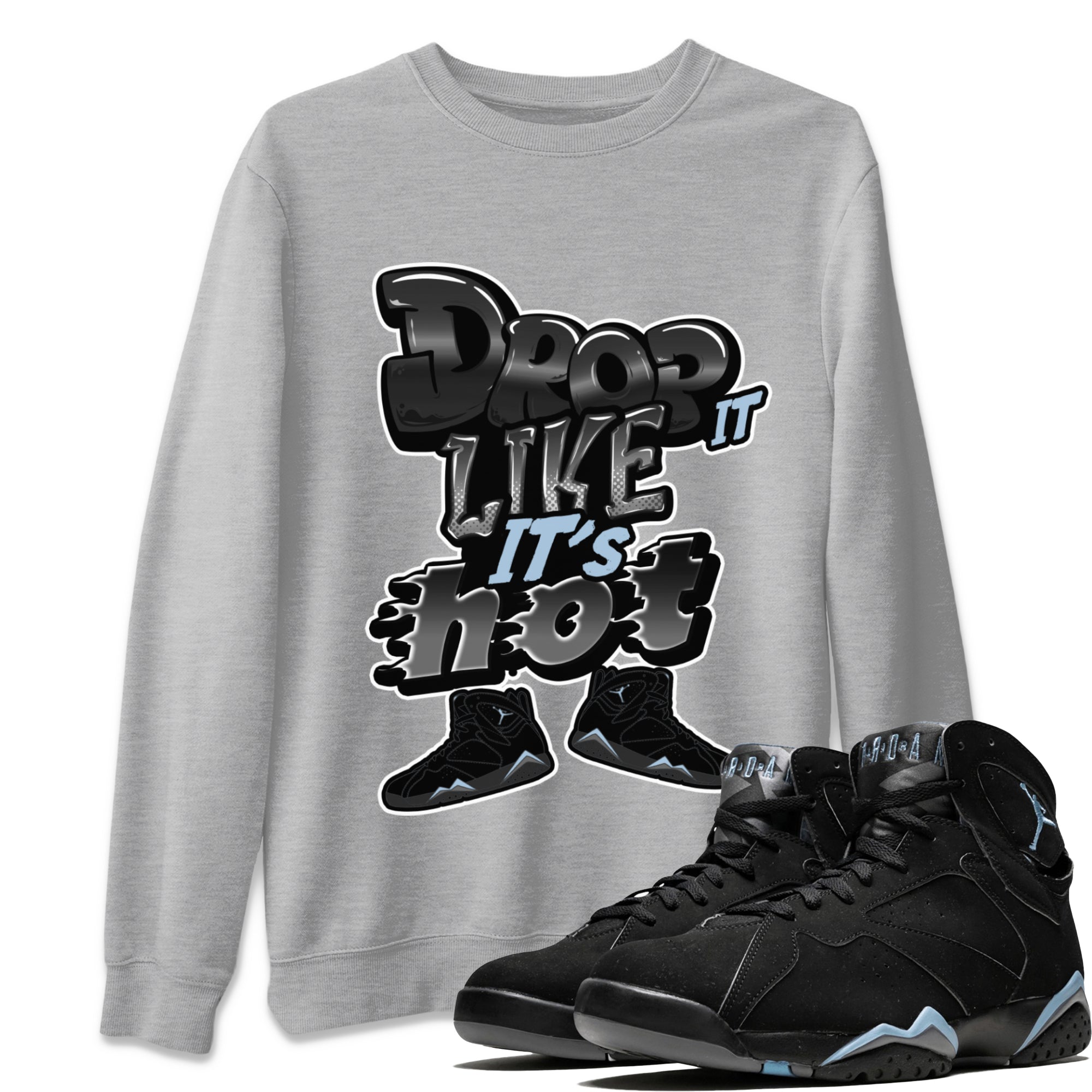 Drop It Like It's Hot snkmatch Tee - Air Jordan 7 Chambray