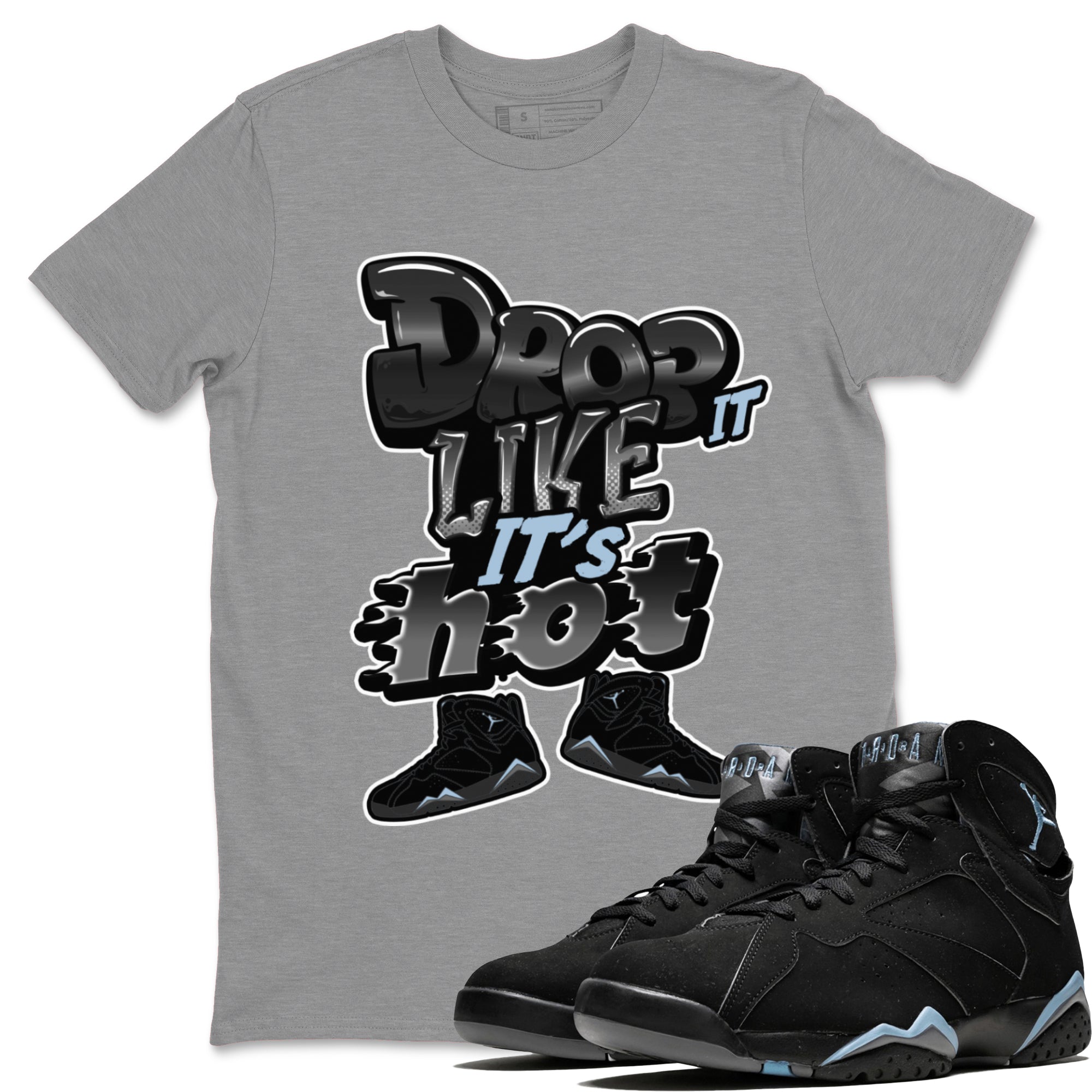 Drop It Like It's Hot snkmatch Tee - Air Jordan 7 Chambray