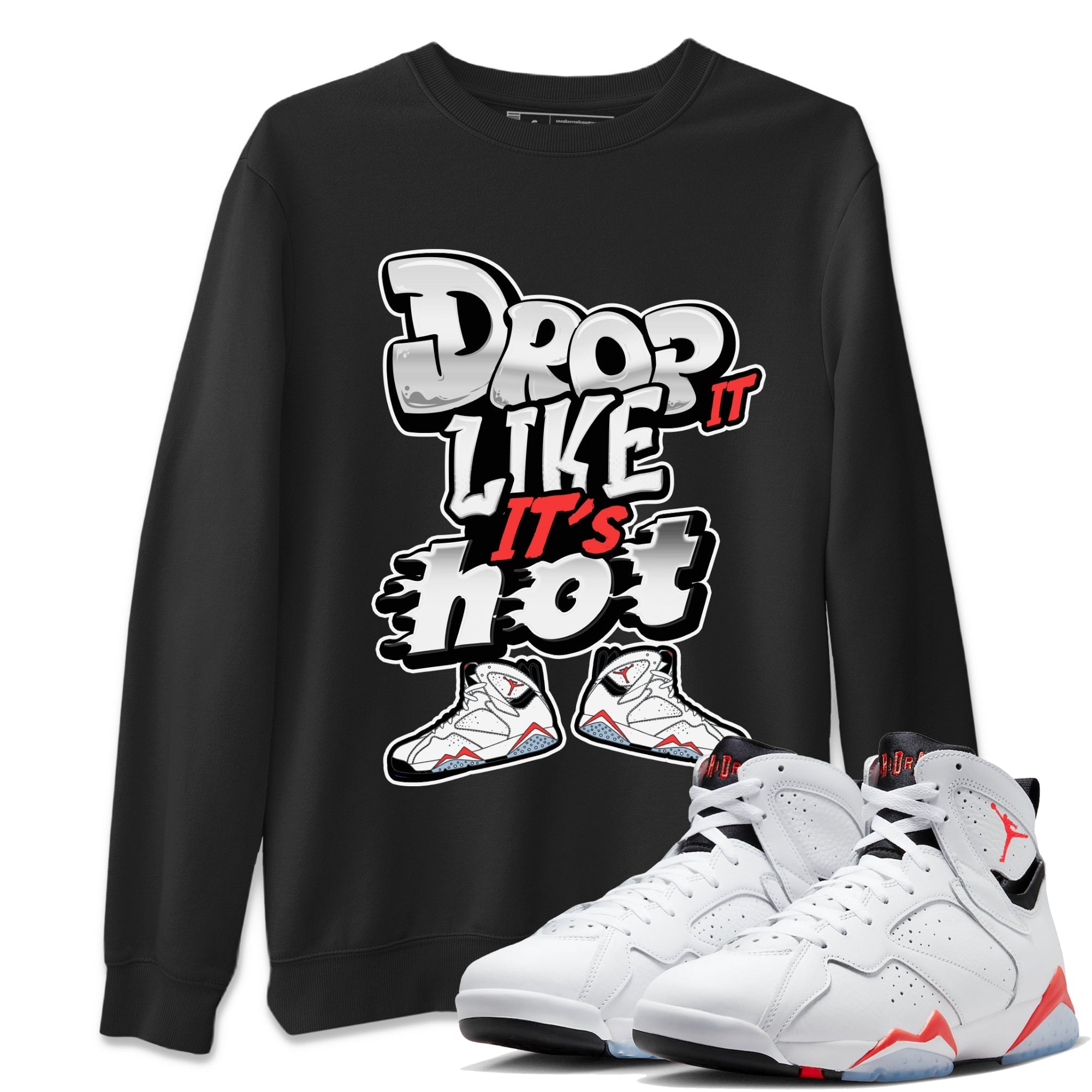 Drop It Like It's Hot snkmatch Tee - Air Jordan 7 White Infrared