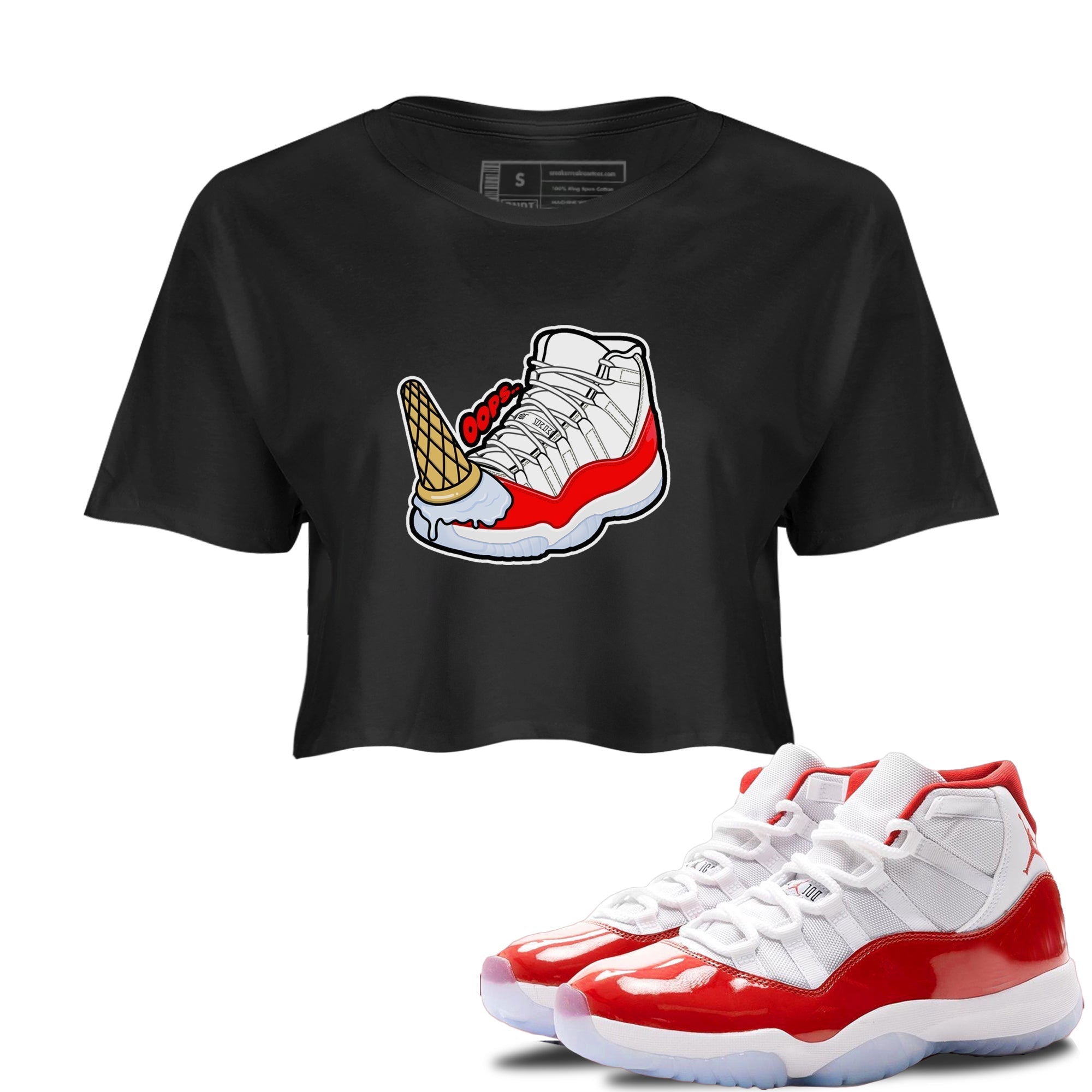 Dropped Ice Cream snkmatch Women's Top - Air Jordan 11 Cherry