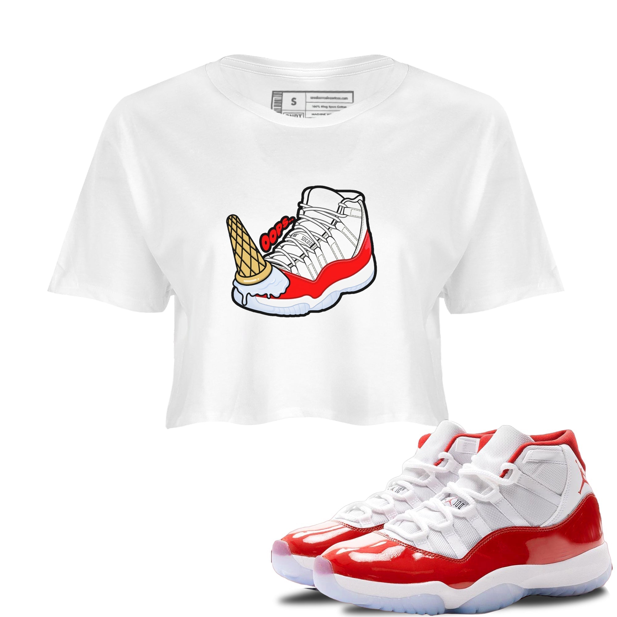 Dropped Ice Cream snkmatch Women's Top - Air Jordan 11 Cherry