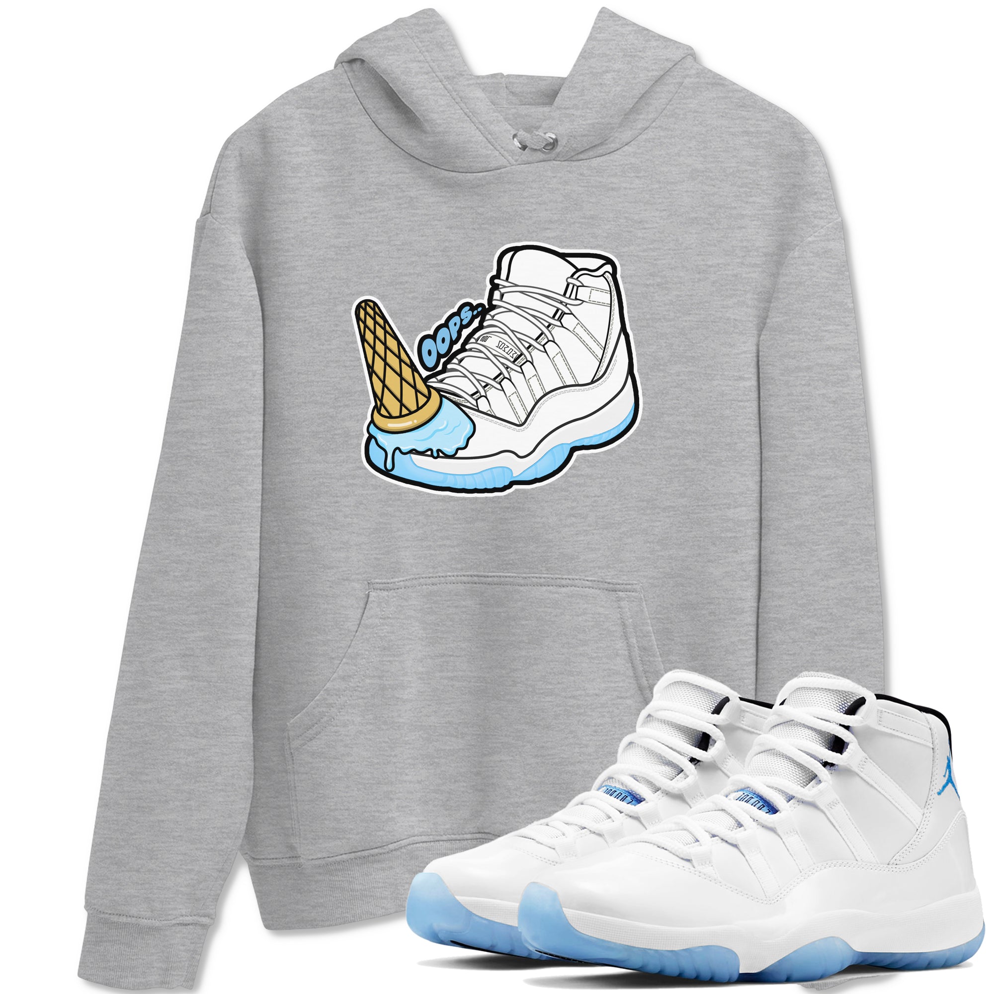 Dropped Ice Cream snkmatch Tees - Air Jordan 11 Legend Blue