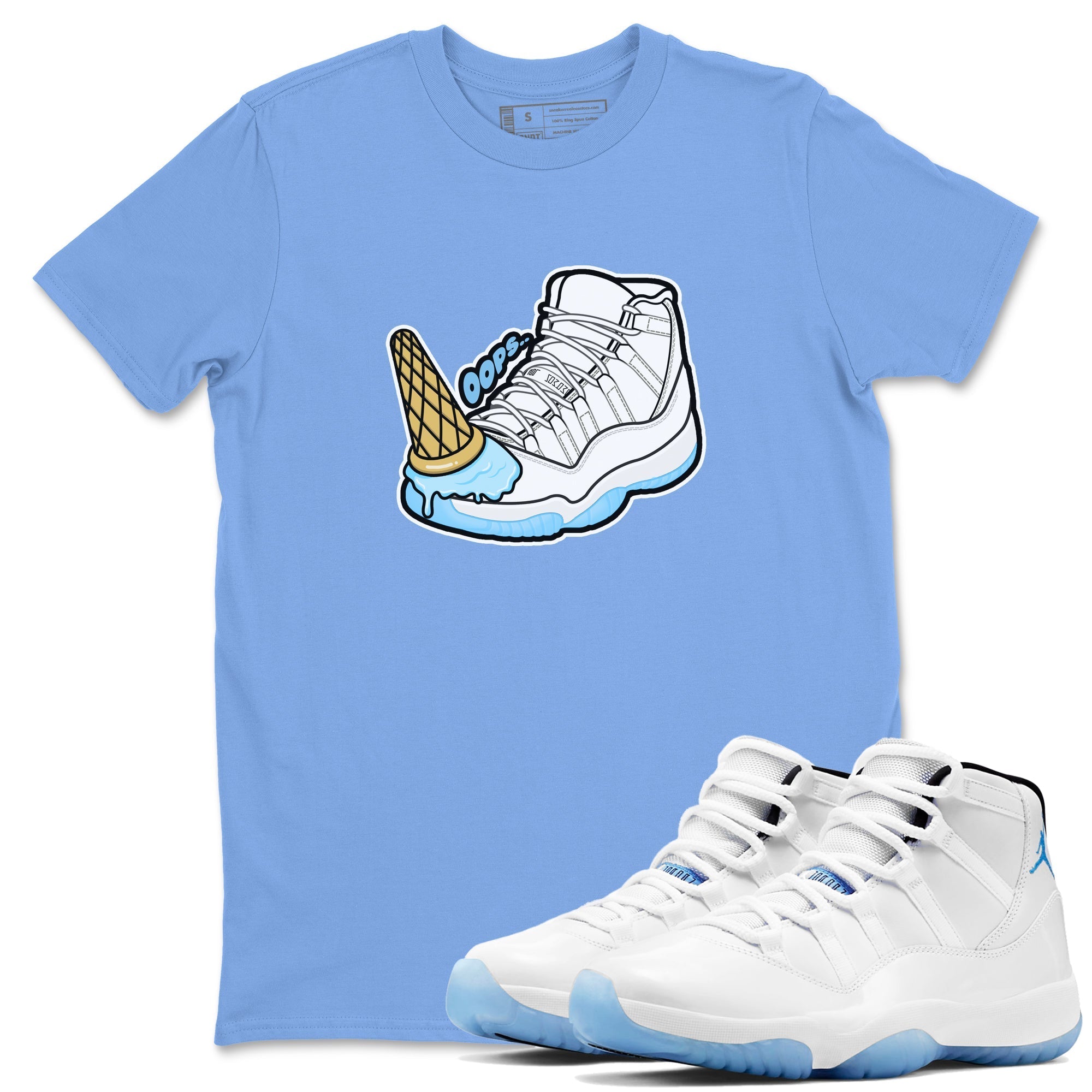 Dropped Ice Cream snkmatch Tees - Air Jordan 11 Legend Blue
