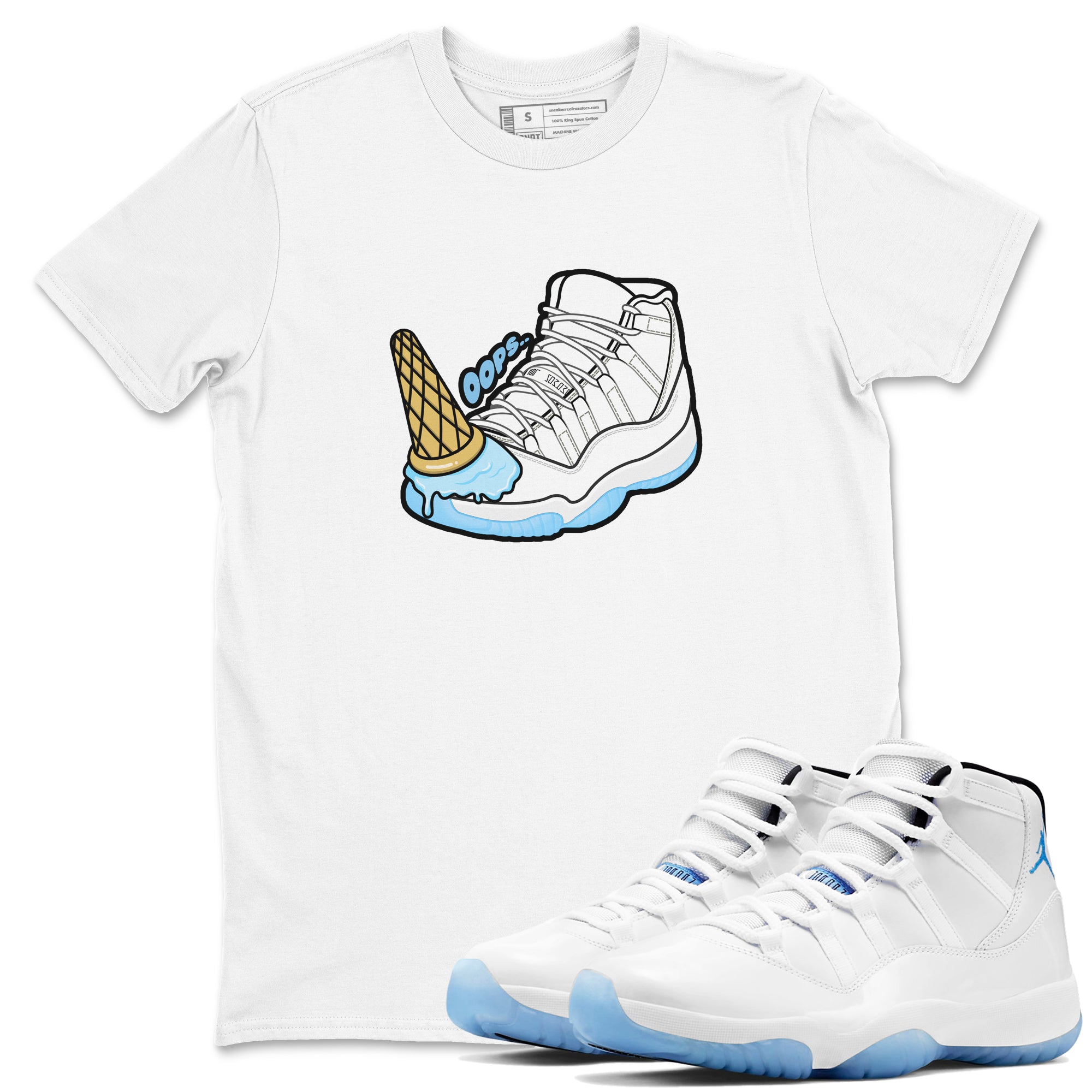 Dropped Ice Cream snkmatch Tees - Air Jordan 11 Legend Blue
