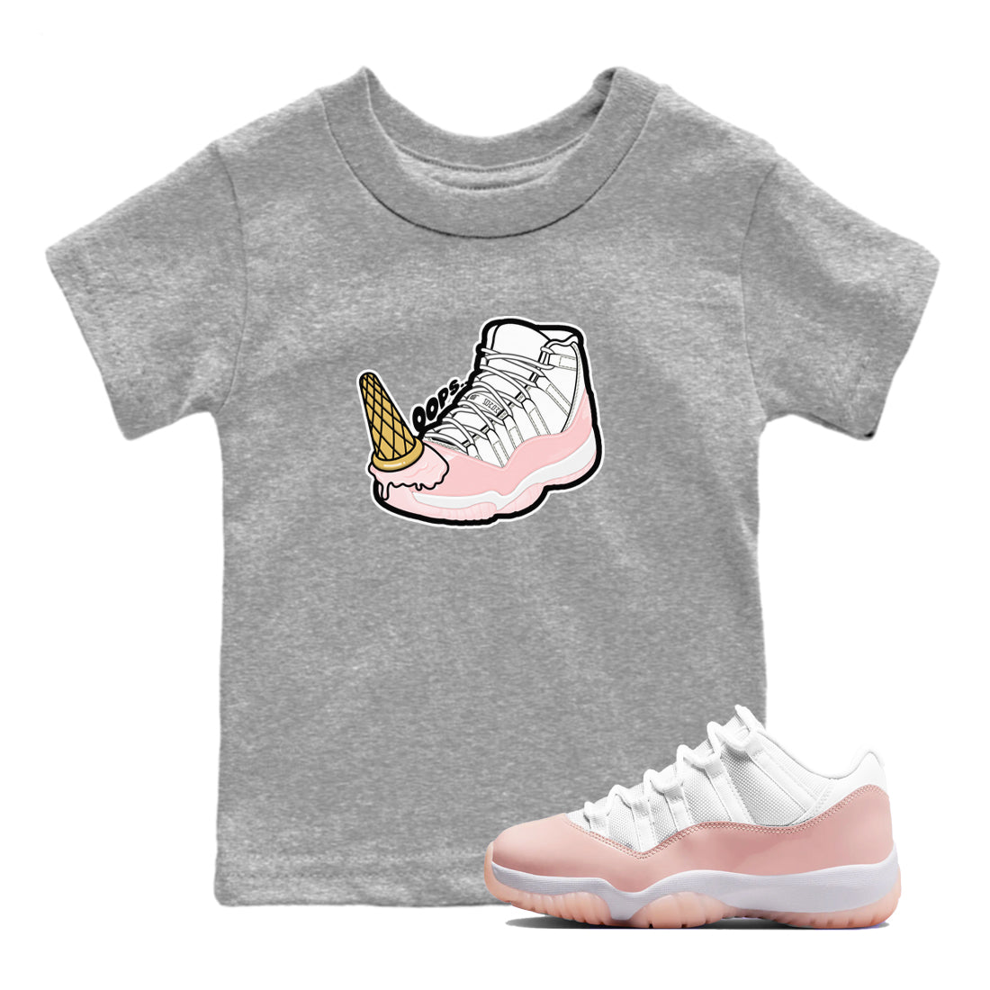 Dropped Ice Cream snkmatch Tees Kids - Air Jordan 11 Legend Pink