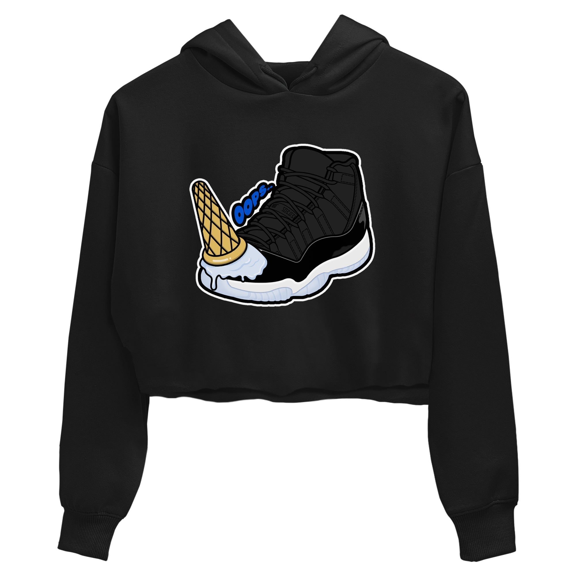Dropped Ice Cream snkmatch Women's Top - Air Jordan 11 Black and Varsity Royal
