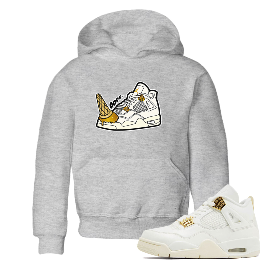 Dropped Ice Cream snkmatch Tees Kids - Air Jordan 4 Sail 2024