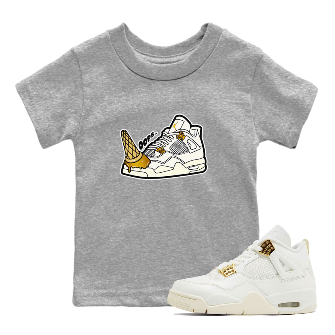 Dropped Ice Cream snkmatch Tees Kids - Air Jordan 4 Sail 2024
