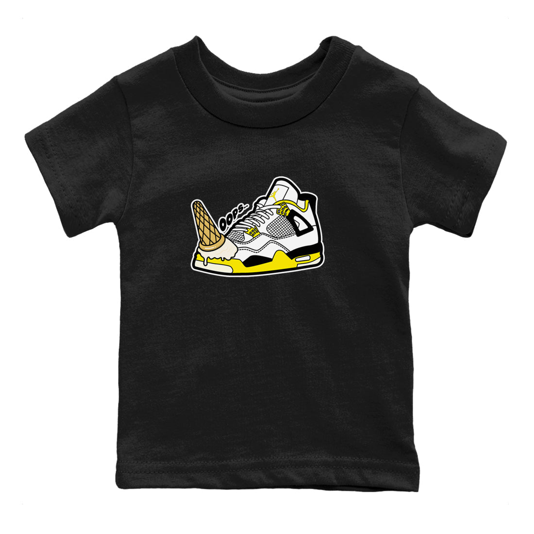Dropped Ice Cream snkmatch Tees Kids - Air Jordan 4 Vivid Sulfur