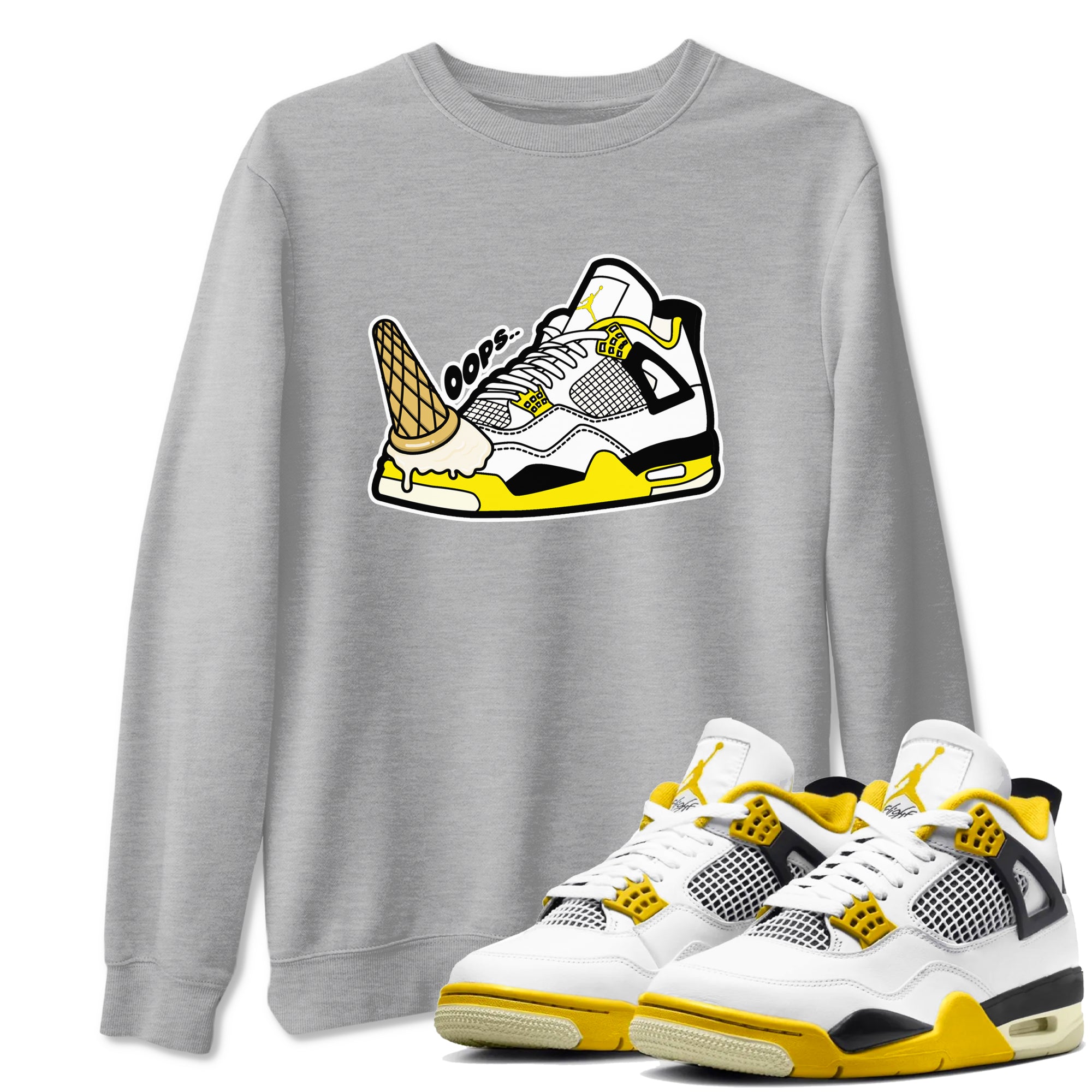 Dropped Ice Cream snkmatch Tees - Air Jordan 4 Vivid Sulfur