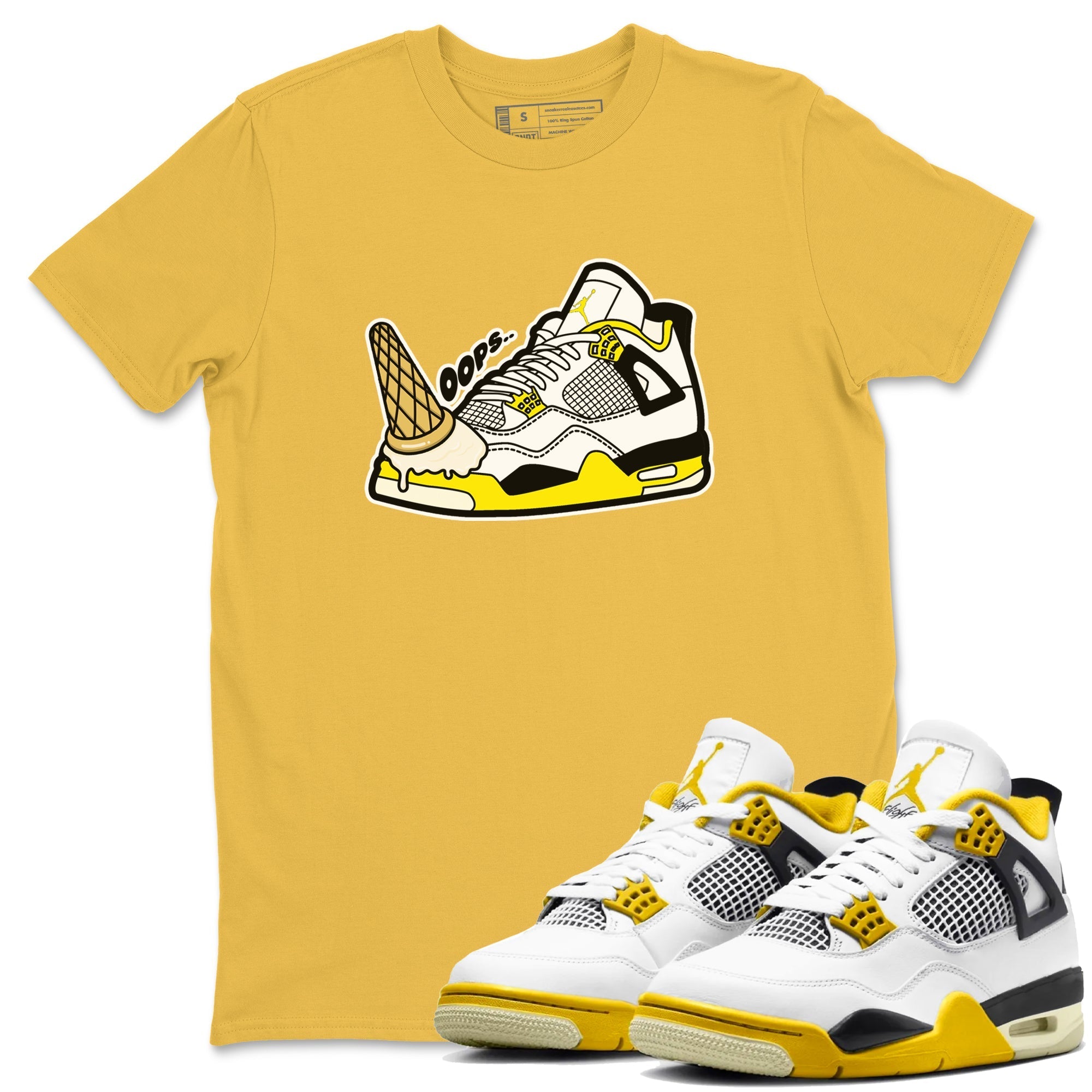 Dropped Ice Cream snkmatch Tees - Air Jordan 4 Vivid Sulfur