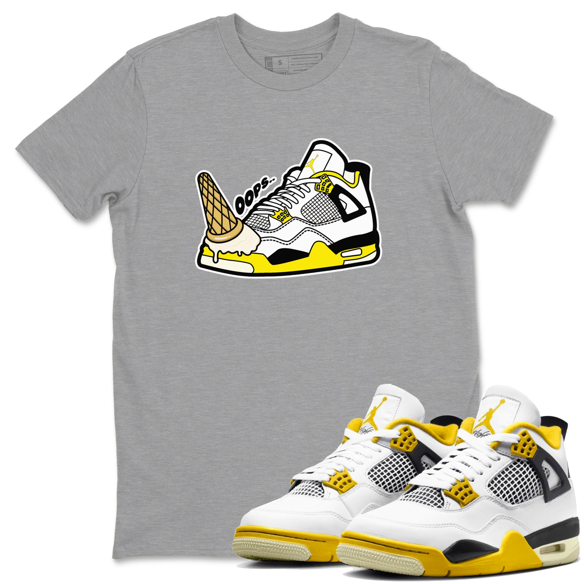 Dropped Ice Cream snkmatch Tees - Air Jordan 4 Vivid Sulfur