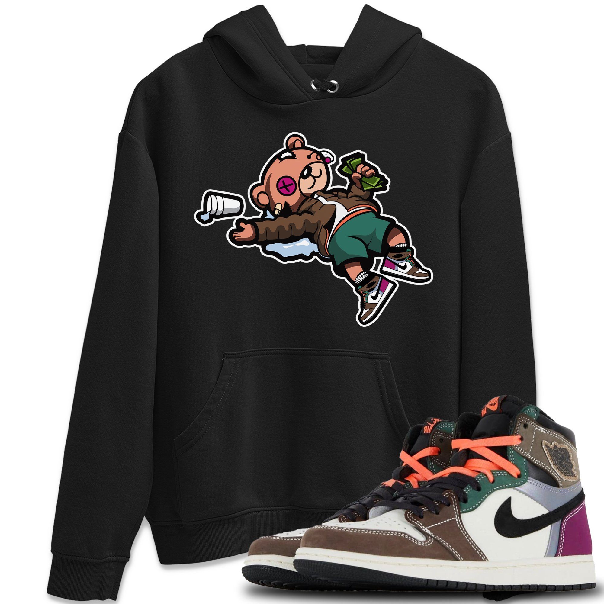 Drunk Teddy Bear Unisex Tops - Air Jordan 1 Hand Crafted