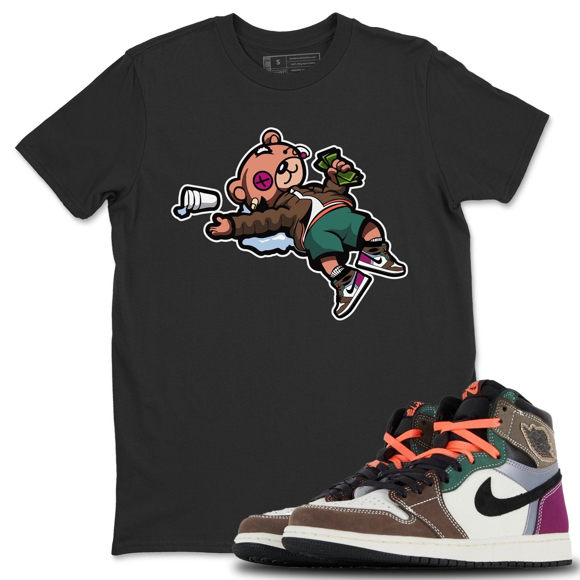 Drunk Teddy Bear Unisex Tops - Air Jordan 1 Hand Crafted