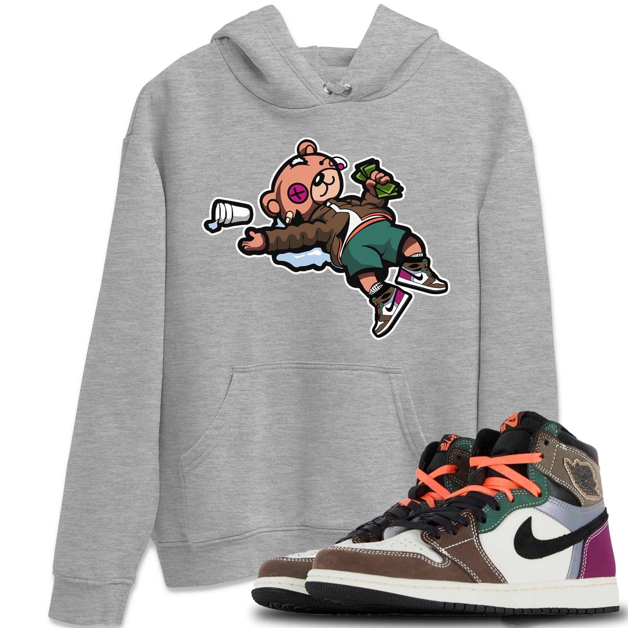 Drunk Teddy Bear Unisex Tops - Air Jordan 1 Hand Crafted