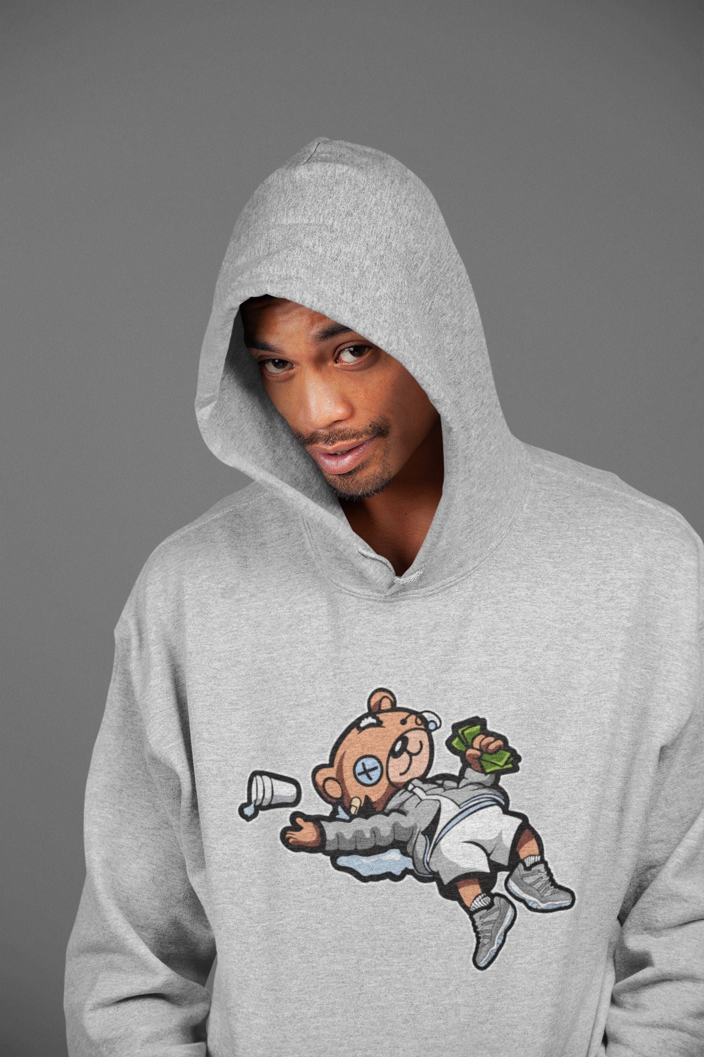 Drunk Teddy Bear Unisex Tops - Air Jordan 11 Cool Grey