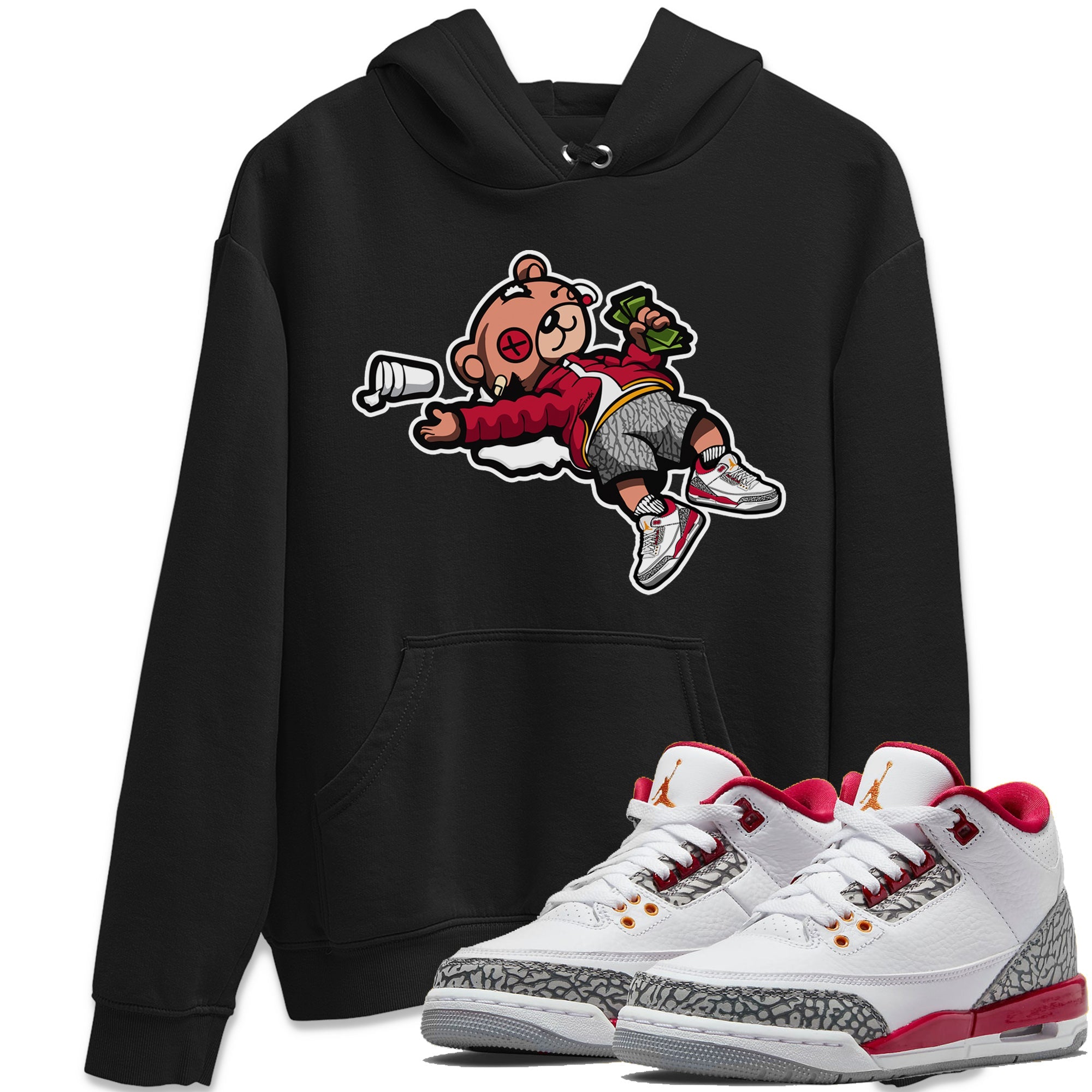 Drunk Teddy Bear Unisex Tops - Air Jordan 3 Cardinal