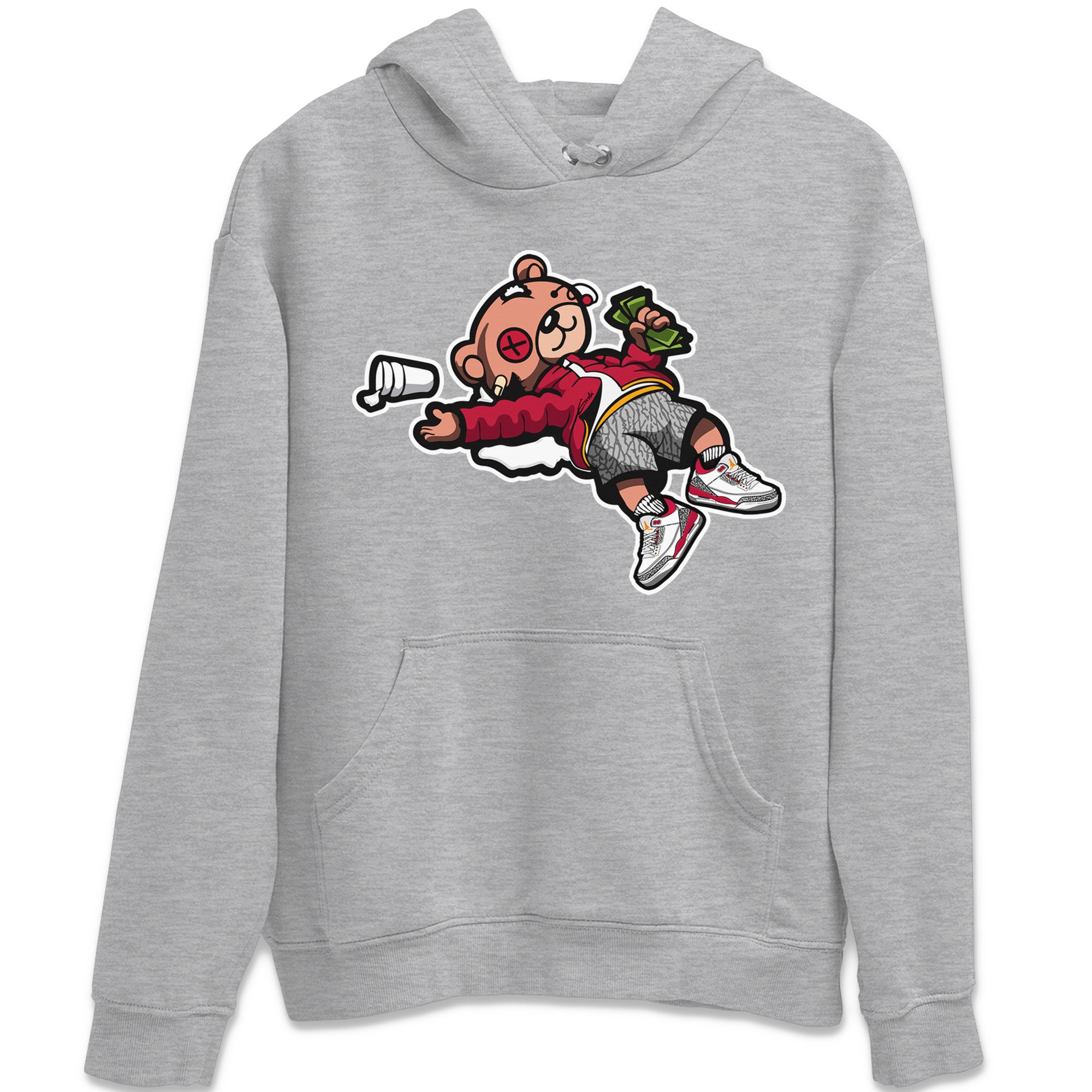 Drunk Teddy Bear Unisex Tops - Air Jordan 3 Cardinal