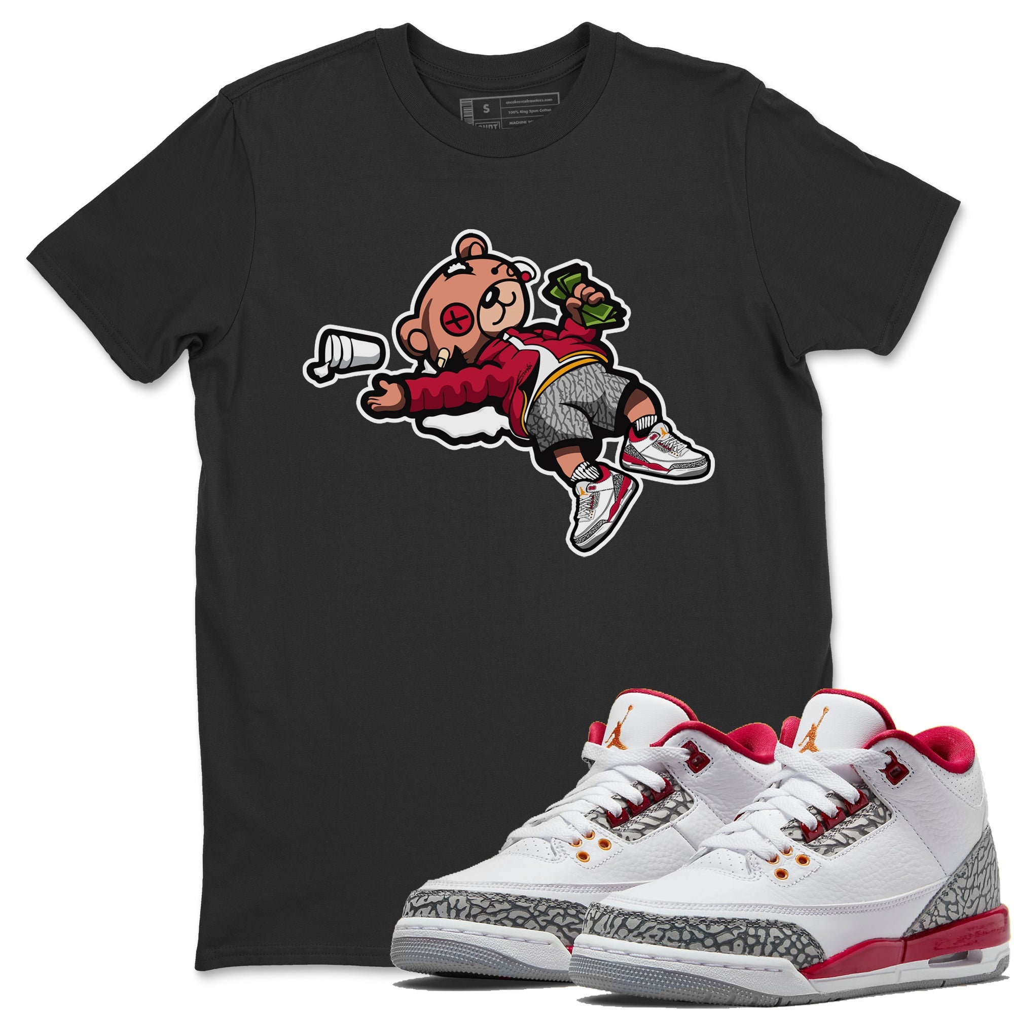 Drunk Teddy Bear Unisex Tops - Air Jordan 3 Cardinal