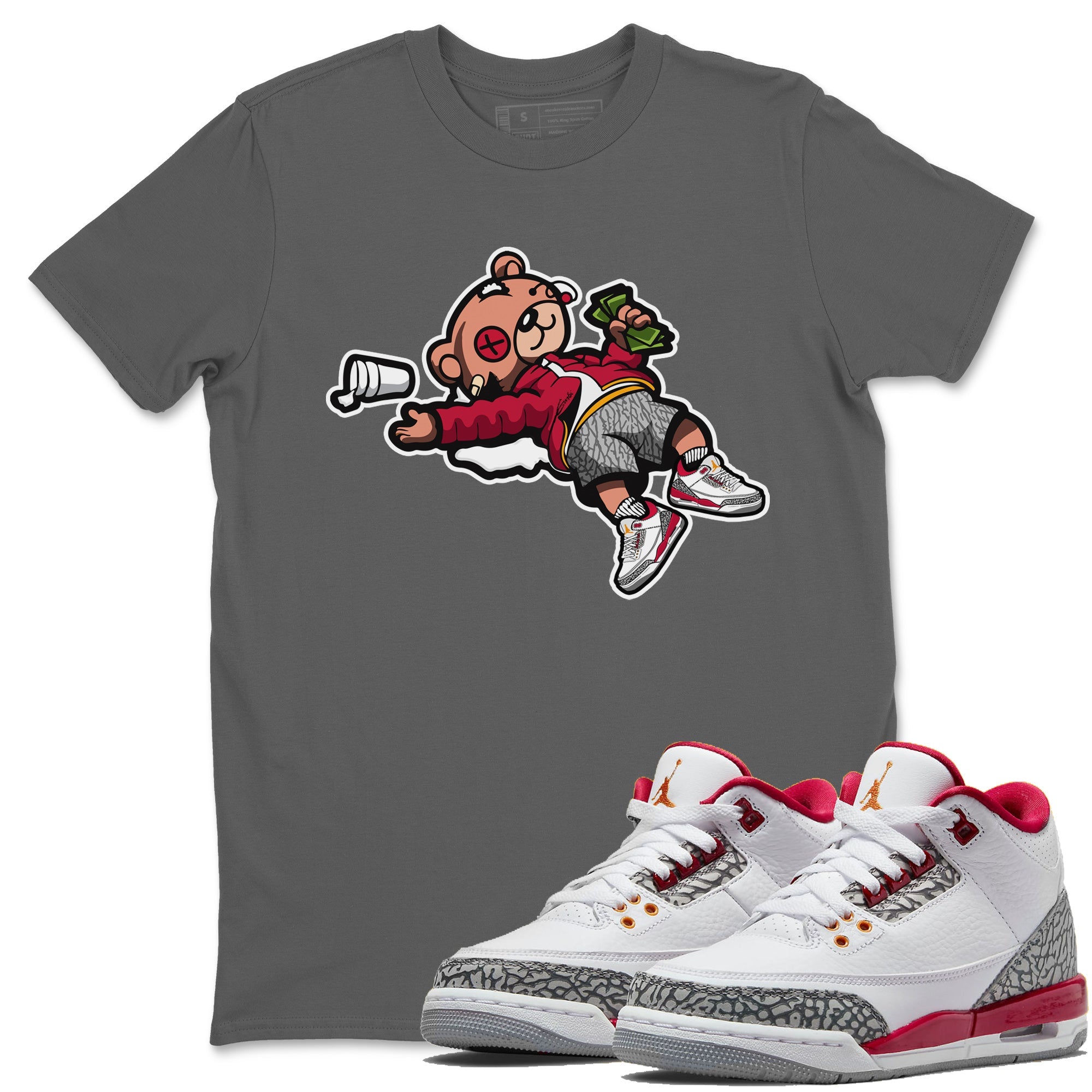 Drunk Teddy Bear Unisex Tops - Air Jordan 3 Cardinal