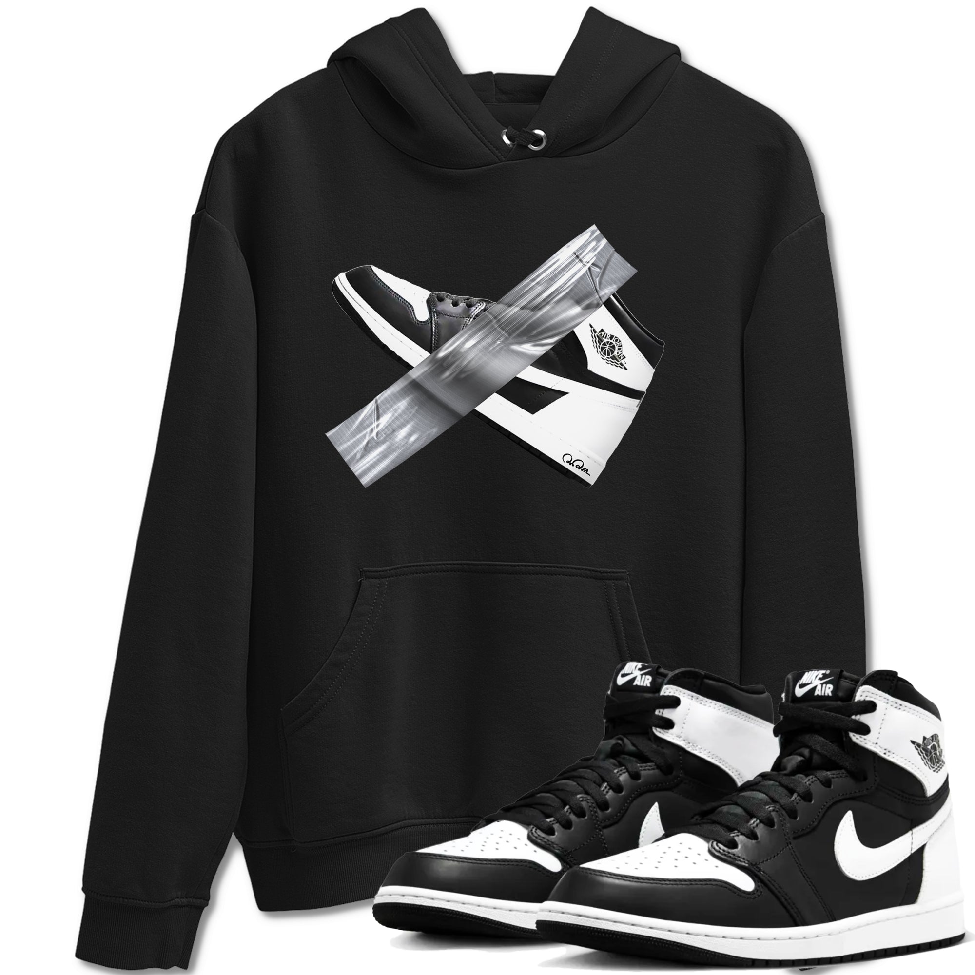 Duct Tape snkmatch Tees - Air Jordan 1 Black White