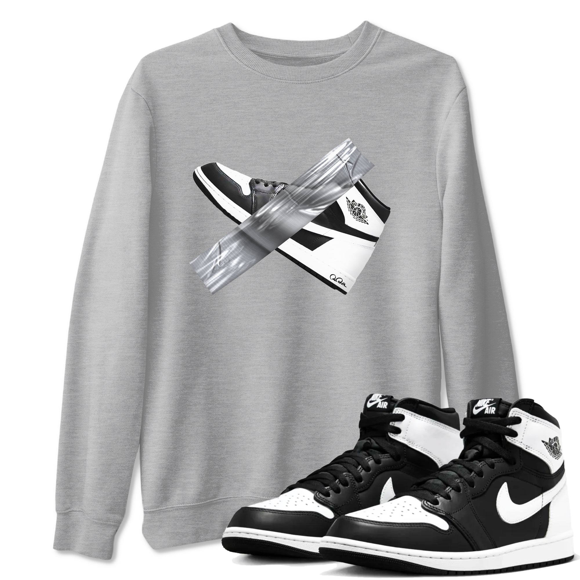 Duct Tape snkmatch Tees - Air Jordan 1 Black White