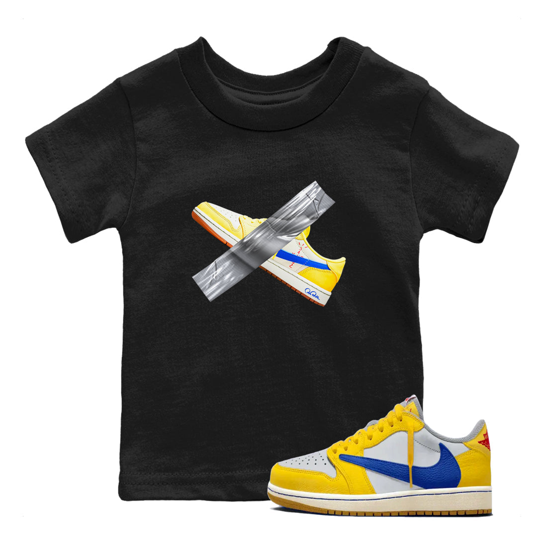Duct Tape snkmatch Tees Kids - Air Jordan 1 Travis Scott Canary