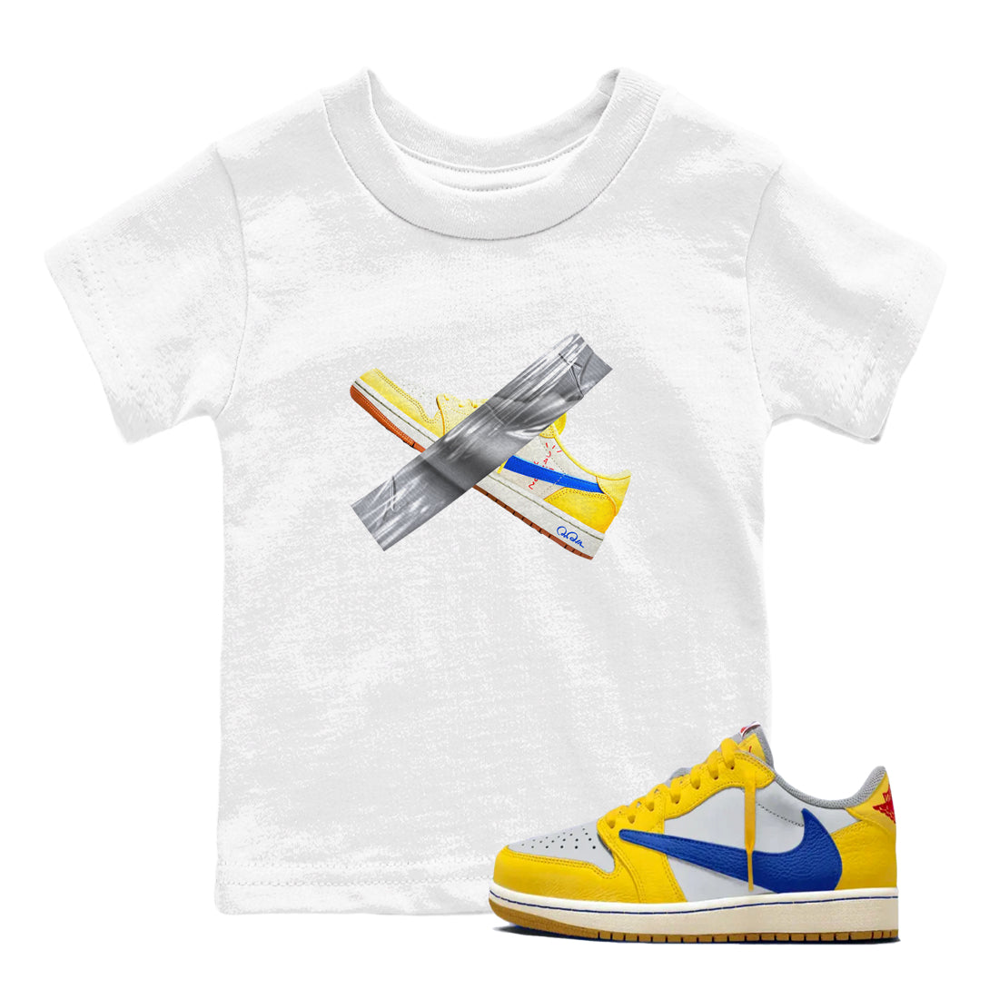 Duct Tape snkmatch Tees Kids - Air Jordan 1 Travis Scott Canary