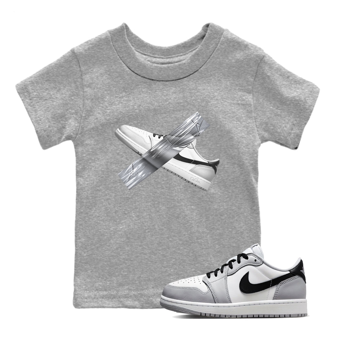 Duct Tape snkmatch Tees Kids - Air Jordan 1 Wolf Grey