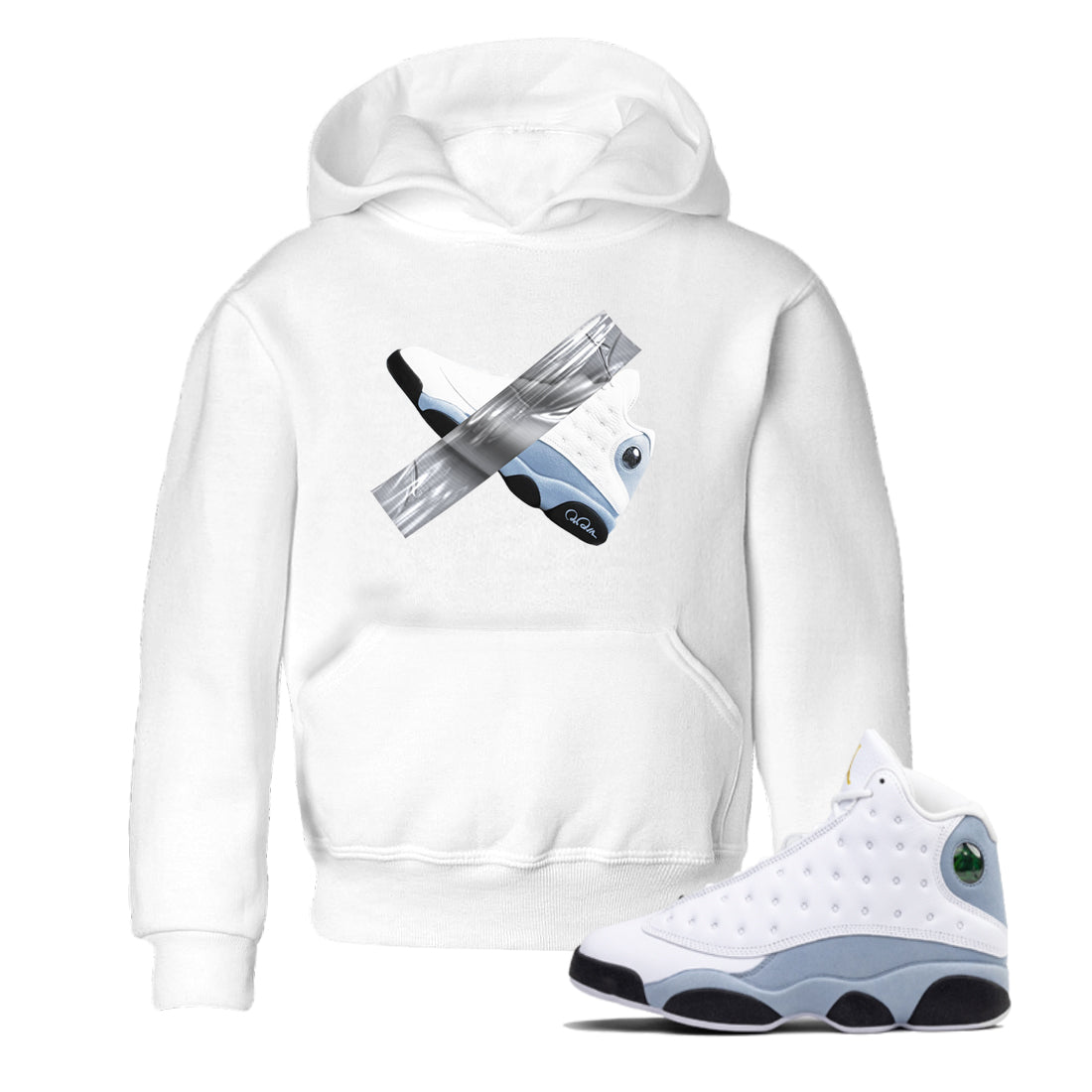 Duct Tape snkmatch Tees Kids - Air Jordan 13 Blue Grey