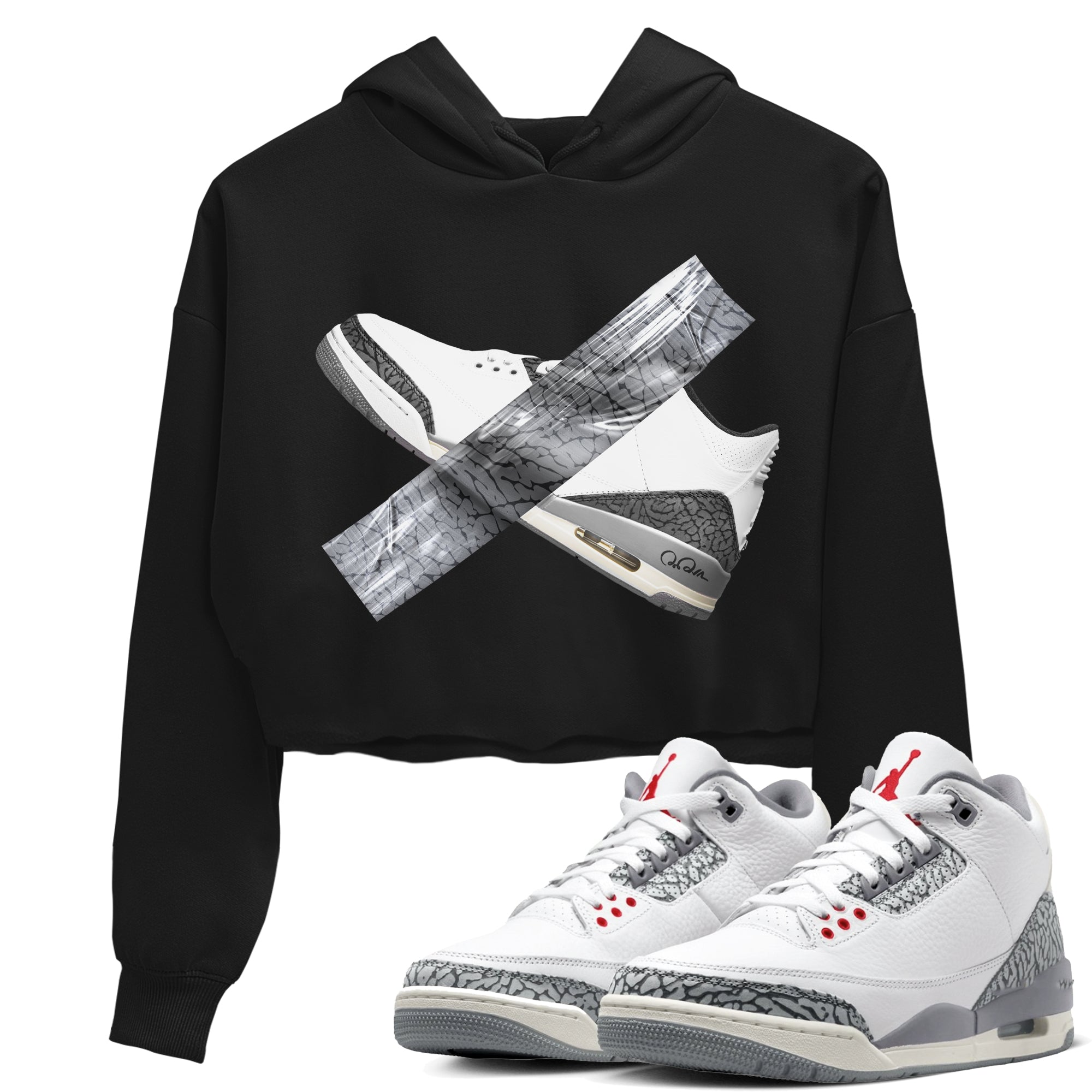Duct Tape snkmatch Women's Top - Air Jordan 3 Cement Grey