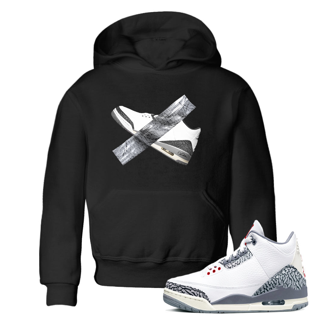 Duct Tape snkmatch Tees Kids - Air Jordan 3 Cement Grey