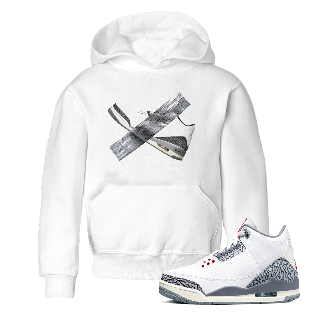 Duct Tape snkmatch Tees Kids - Air Jordan 3 Cement Grey