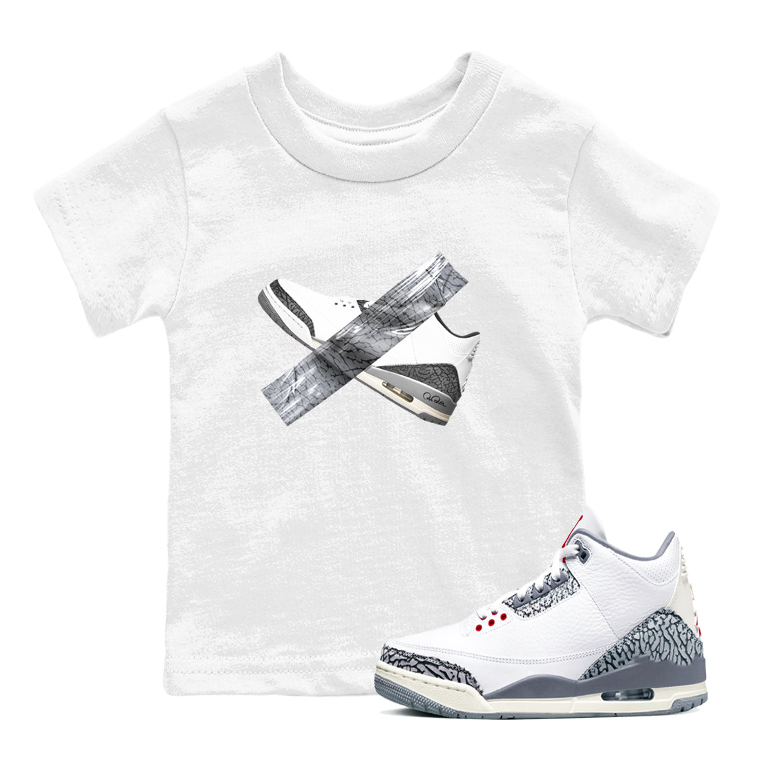 Duct Tape snkmatch Tees Kids - Air Jordan 3 Cement Grey