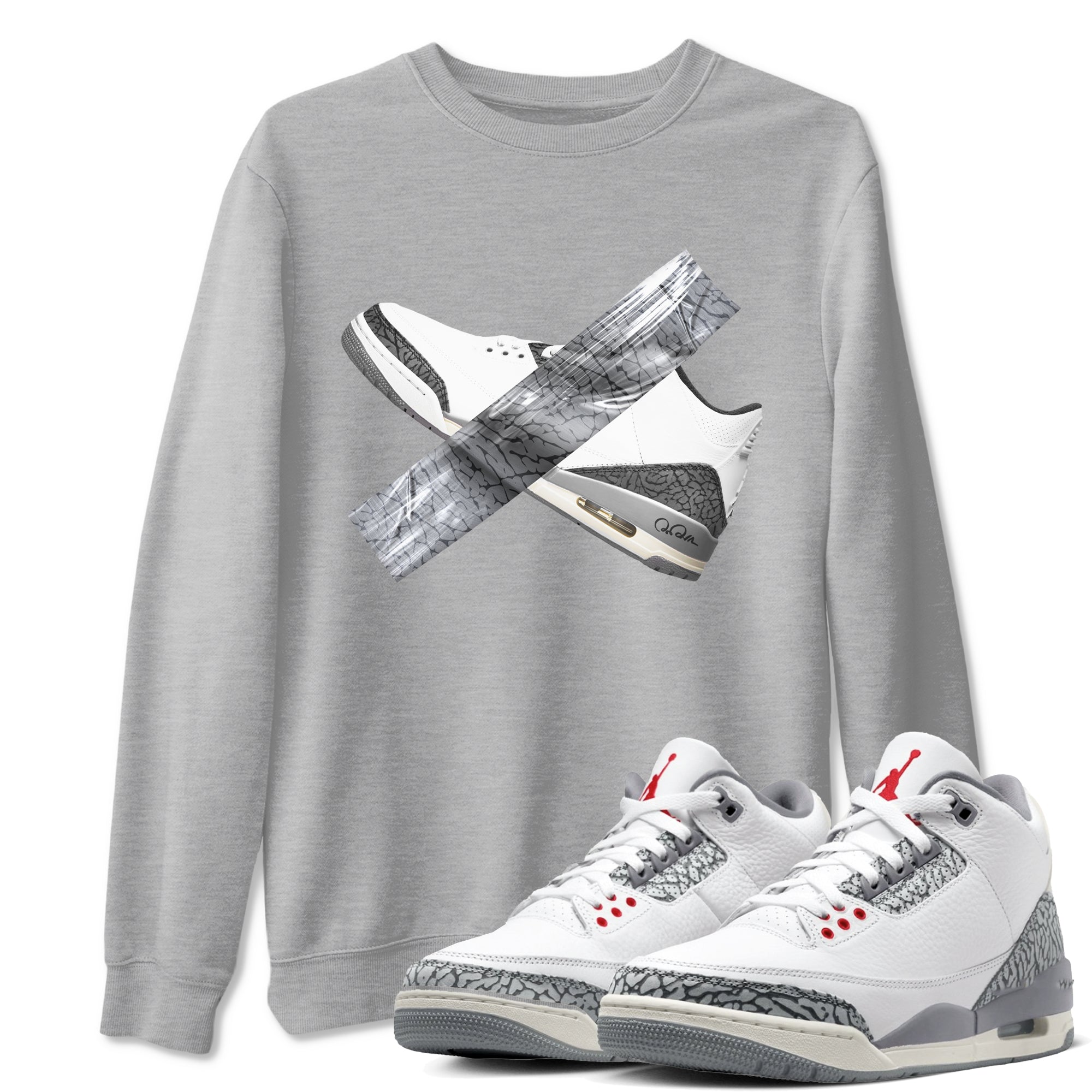 Duct Tape snkmatch Tees - Air Jordan 3 Cement Grey