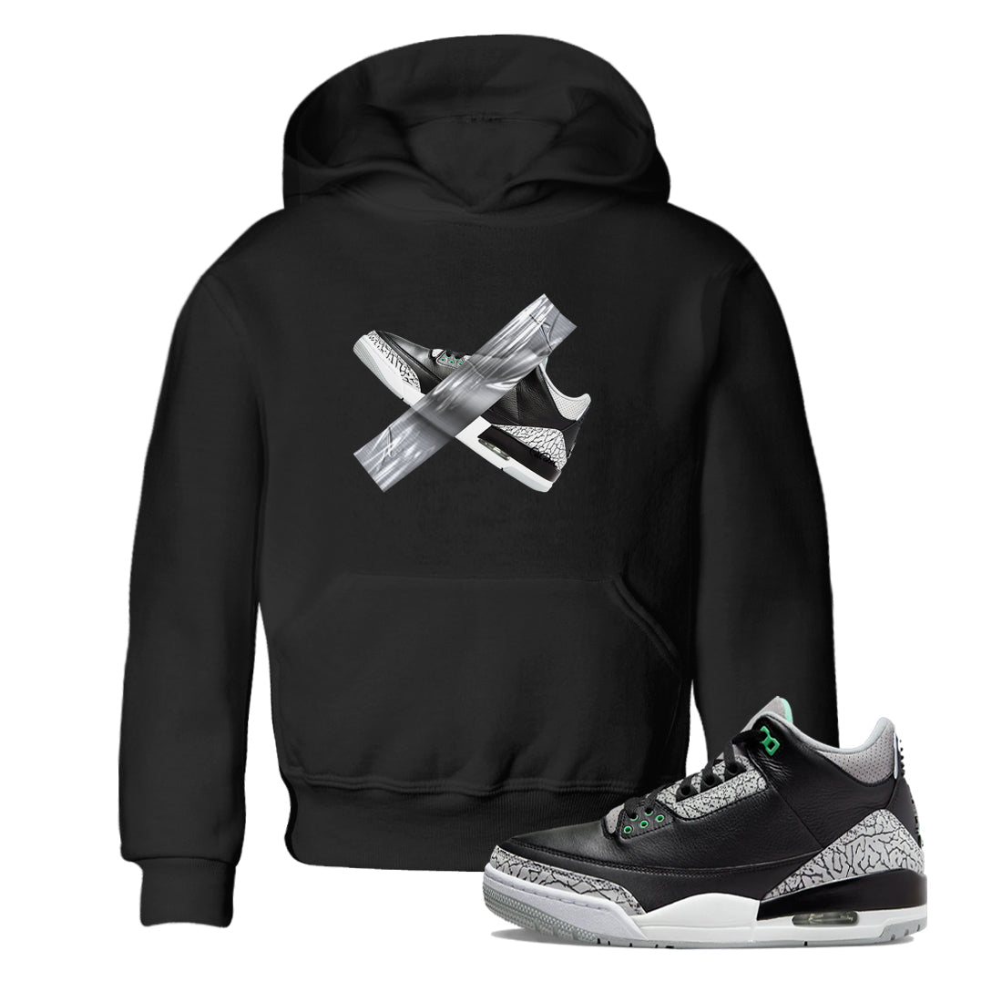 Duct Tape snkmatch Tees Kids - Air Jordan 3 Green Glow