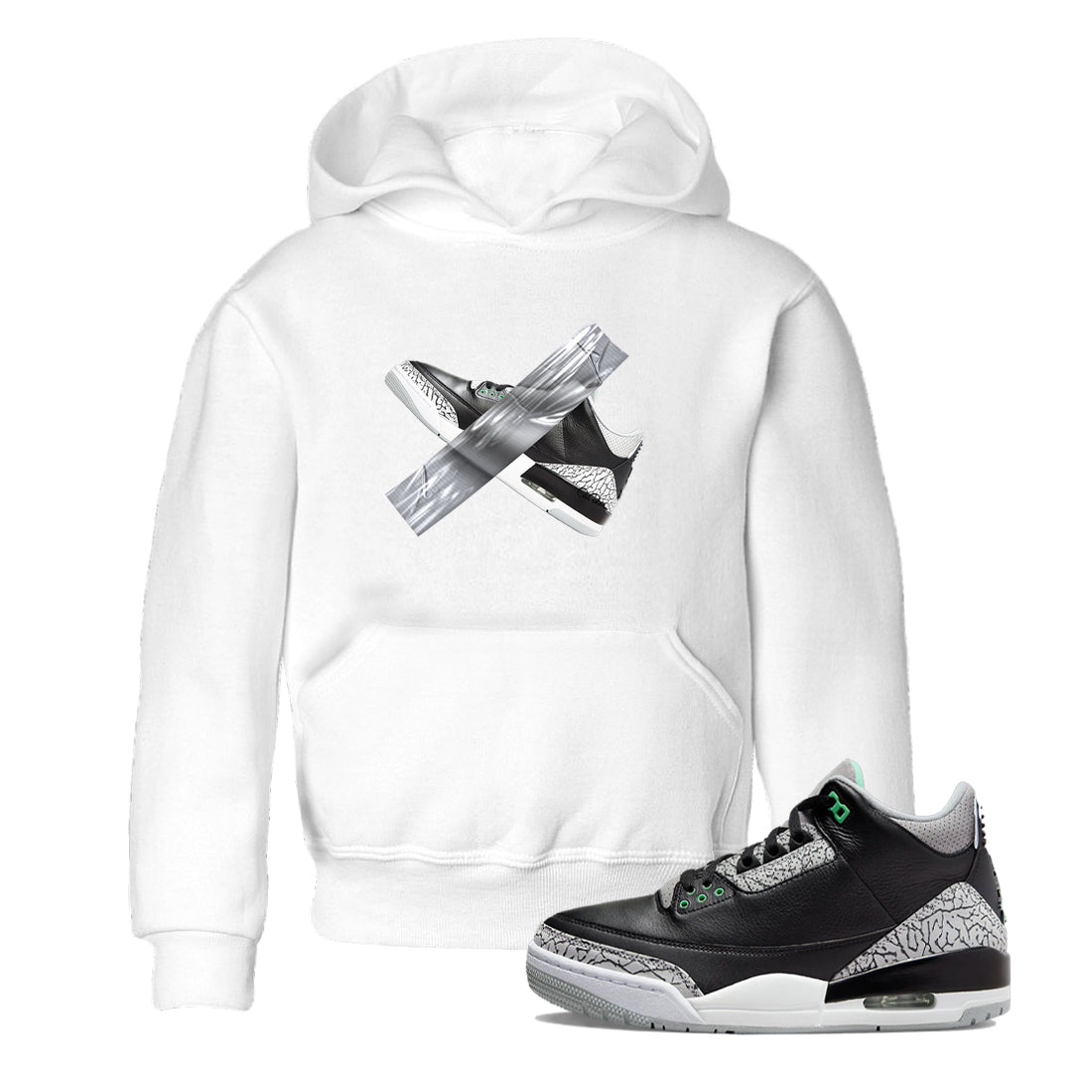 Duct Tape snkmatch Tees Kids - Air Jordan 3 Green Glow